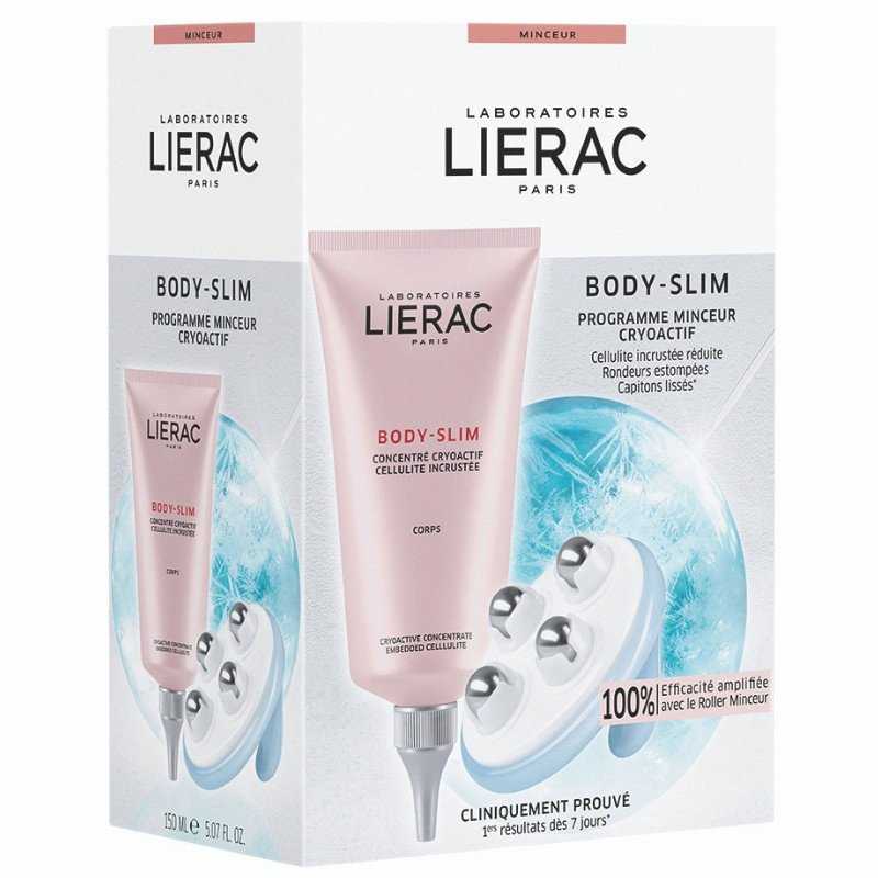 Lierac Body-Slim Cryoactif Πρόγραμμα για Καταπολέμηση της Εγκατεστημένης Κυτταρίτιδας 150ml & Slimming Roller