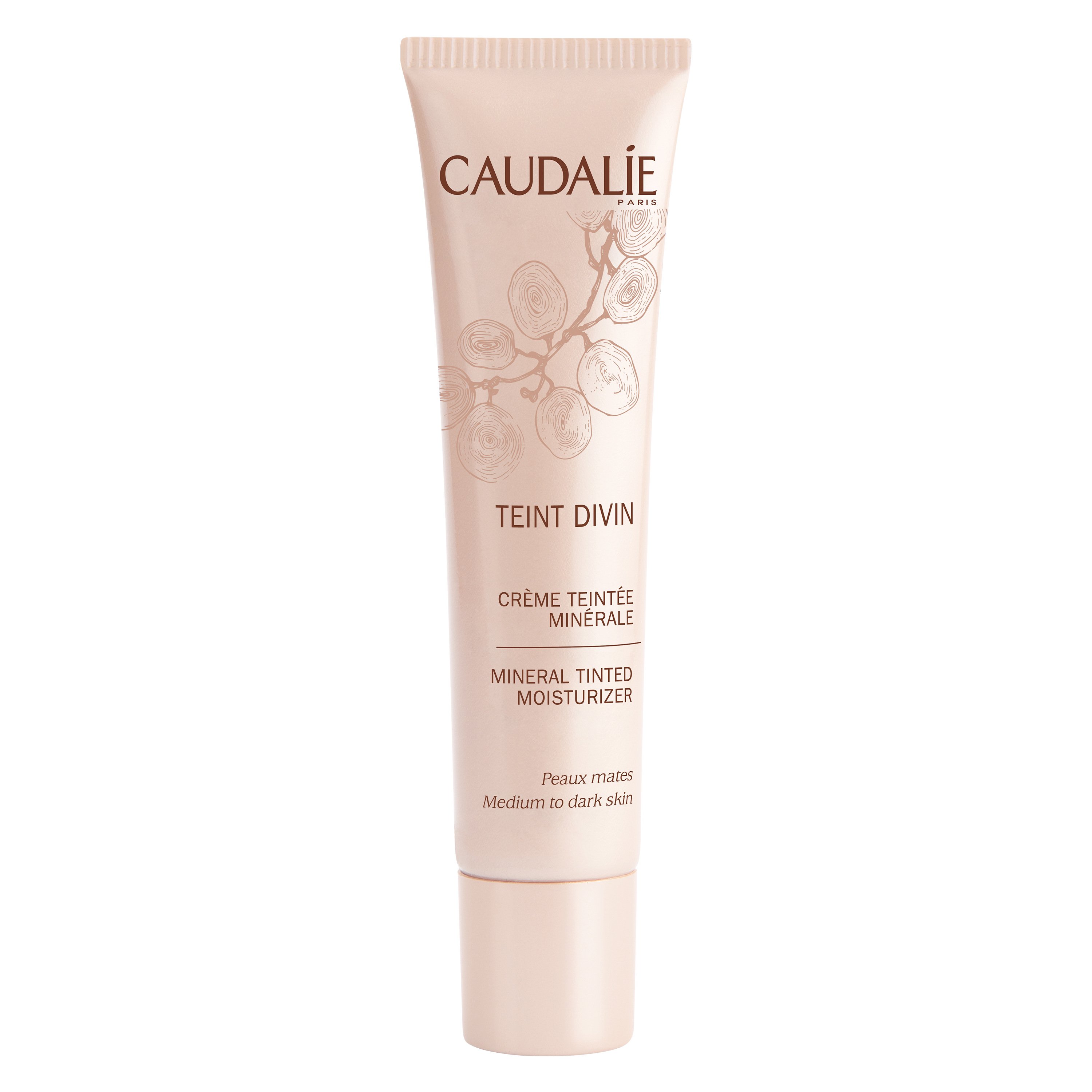 Caudalie Teint Divin Mineral Tinted Moisturizer Ενυδατική Κρέμα με Χρώμα για Αψεγάδιαστη Όψη Medium to Dark Skin 30ml