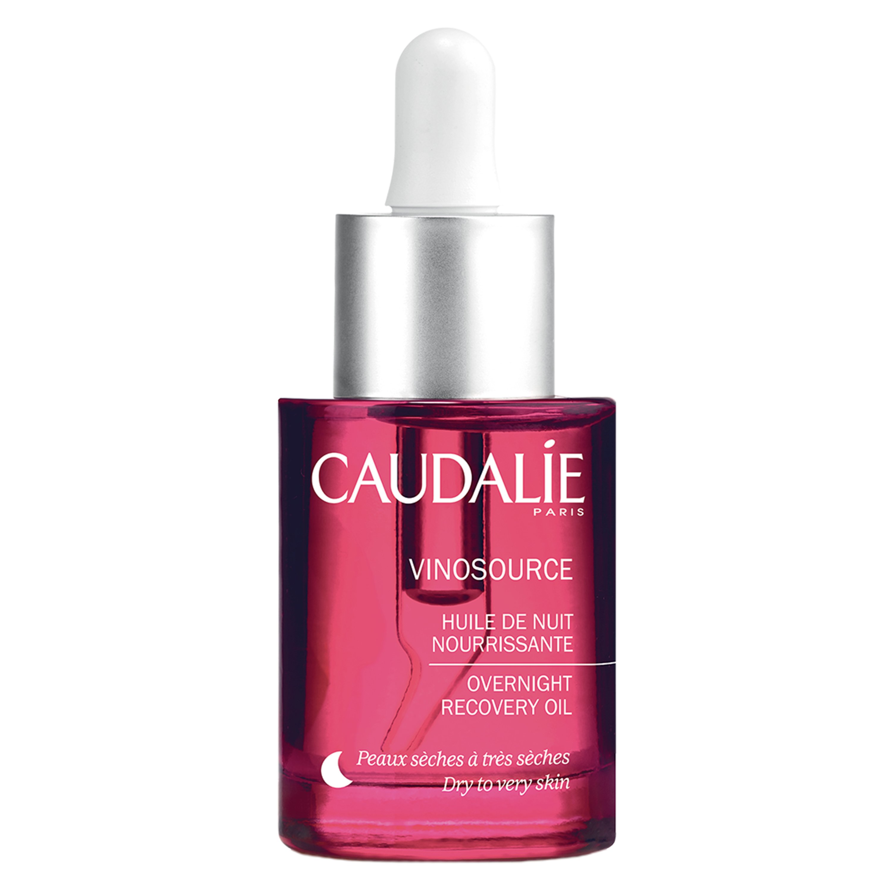 Caudalie Vinosource Overnight Recovery Oil Συμπυκνωμένο Μίγμα Φυτικών & Αιθέριων Ελαίων για Θρέψη της Ξηρής Επιδερμίδας 30ml