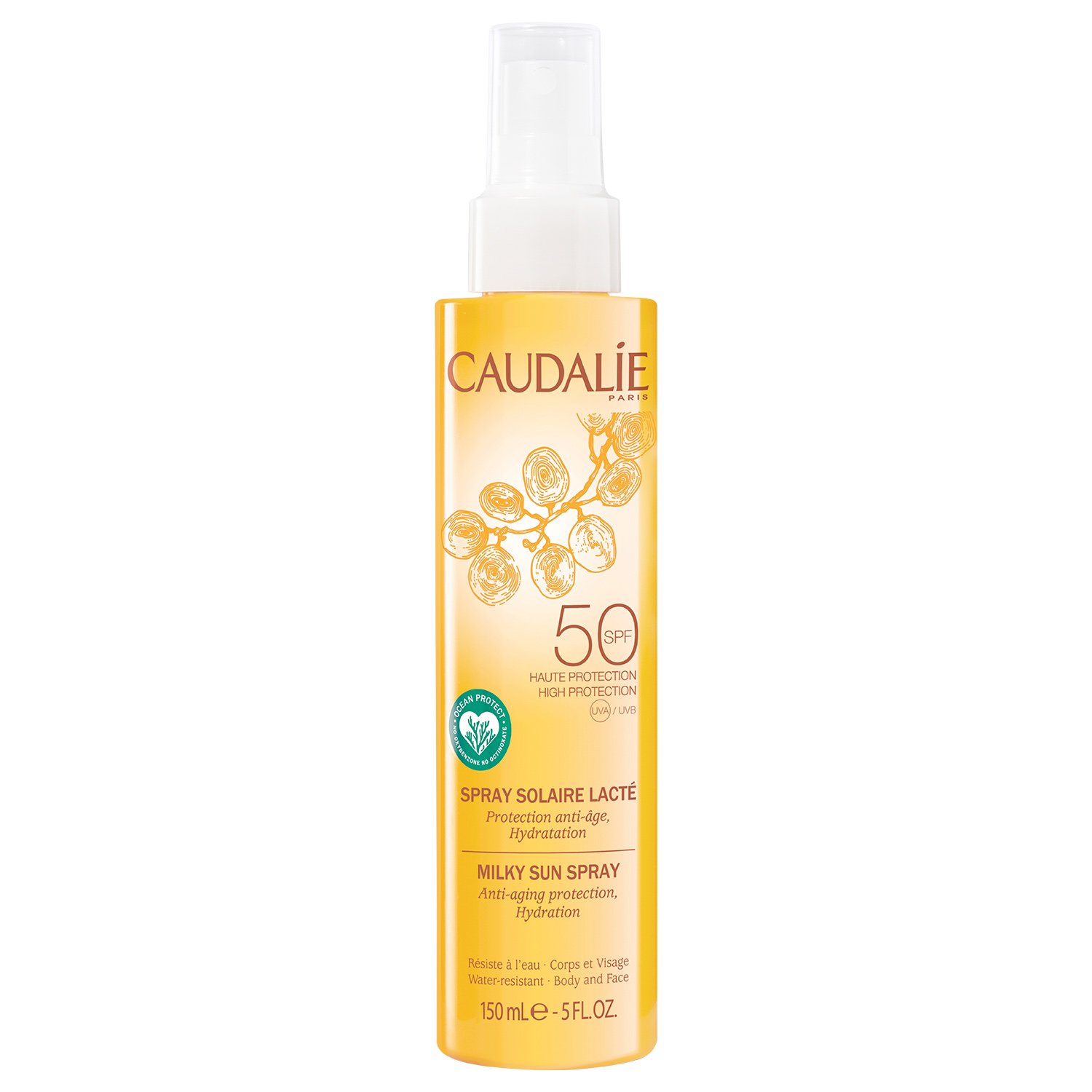Caudalie Milky Sun Spray Spf50 Αντηλιακό Spray Πολύ Υψηλής Προστασίας για Πρόσωπο Σώμα 150ml