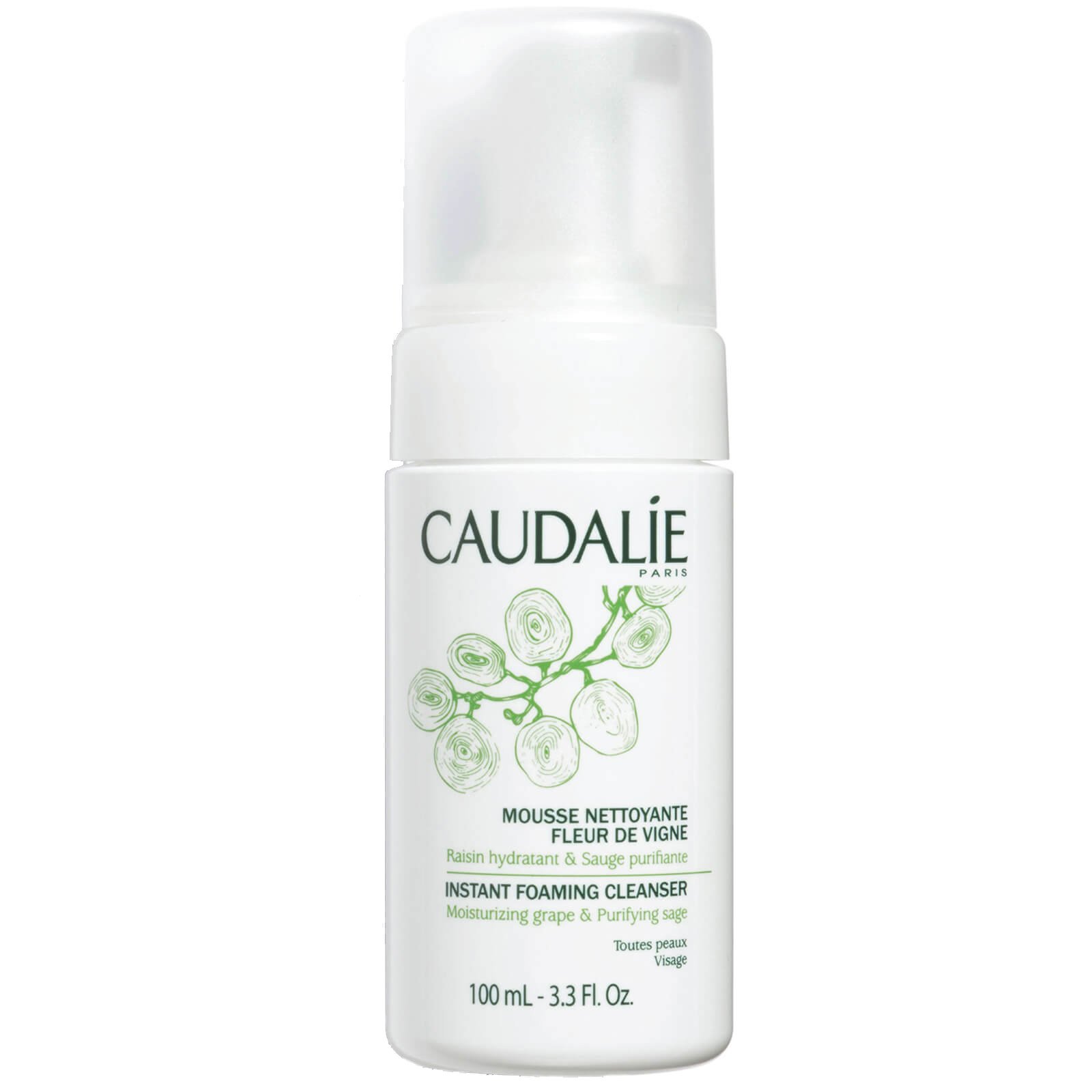 Caudalie Instant Foaming Cleanser Απαλός Αφρός Καθαρισμού Προσώπου για Όλους τους Τύπους Επιδερμίδας 100ml