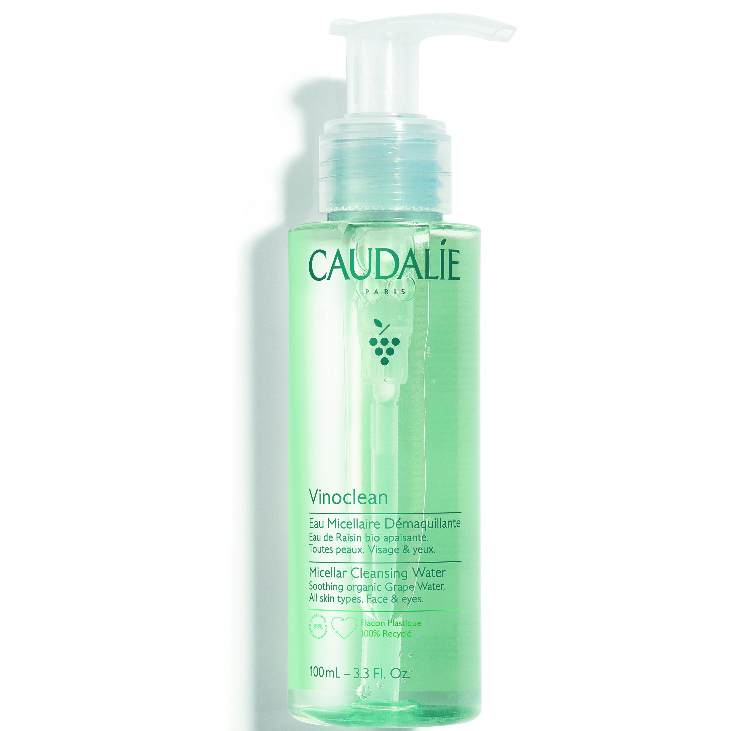 Caudalie Vinoclean Micellar Cleansing Water Νερό Ντεμακιγιάζ που Αφαιρεί το Μακιγιάζ, Καθαρίζει και Καταπραΰνει 100ml