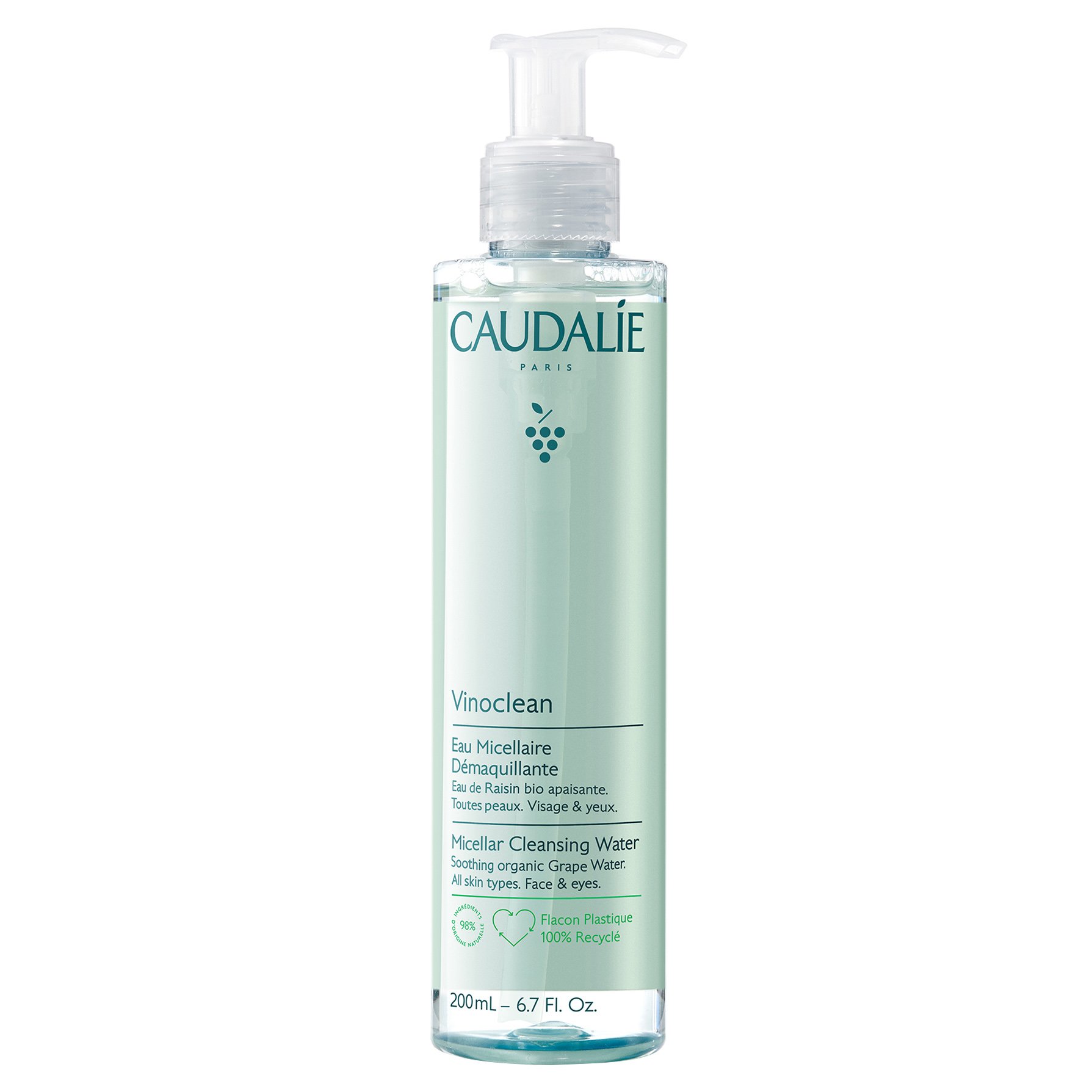 Caudalie Vinoclean Micellar Cleansing Water Καταπραϋντικό Νερό Καθαρισμού για Πρόσωπο & Μάτια 200ml