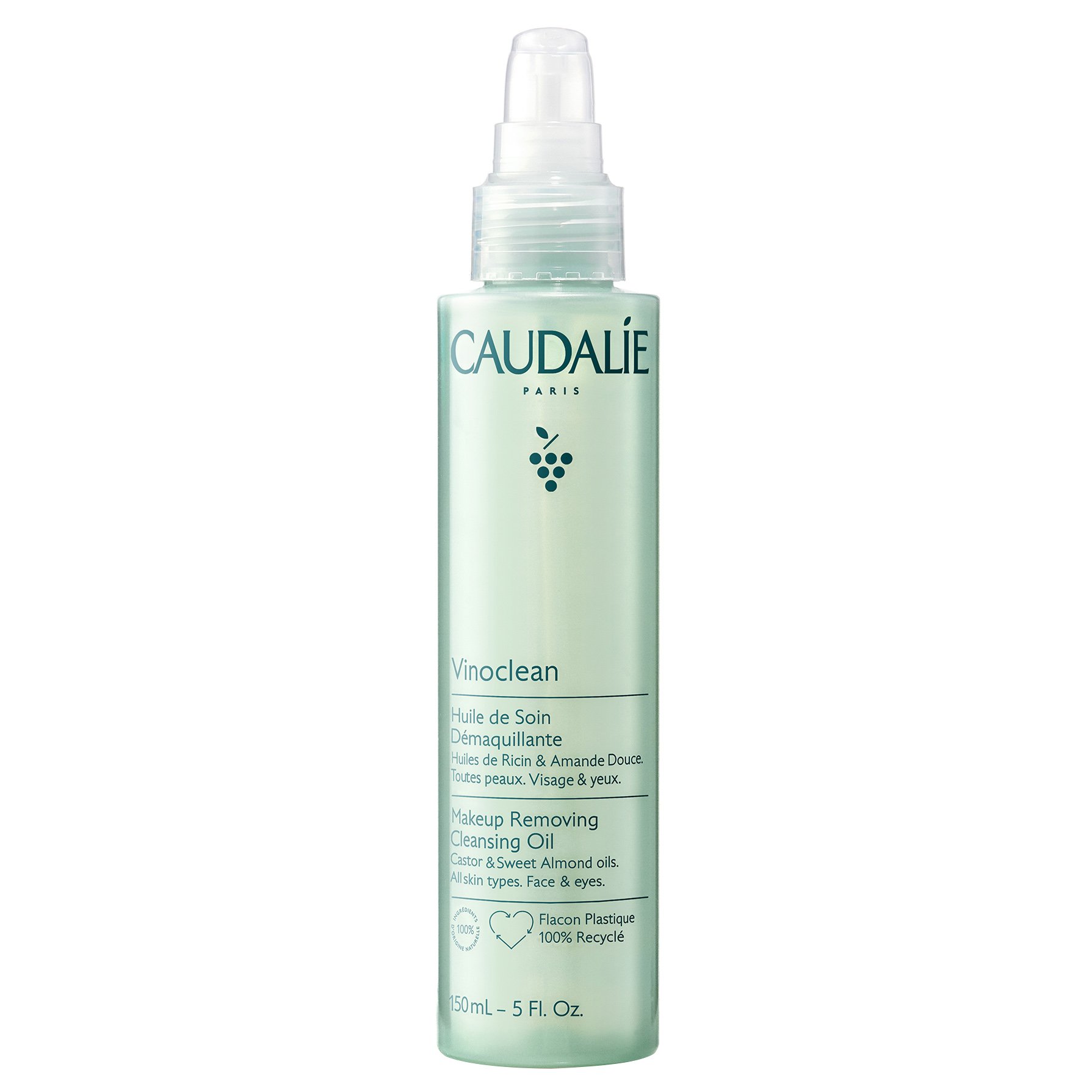 Caudalie Vinoclean Makeup Removing Cleansing Oil Έλαιο Ντεμακιγιάζ & Καθαρισμού Προσώπου Ματιών Όλοι οι Τύποι Επιδερμίδας 150ml