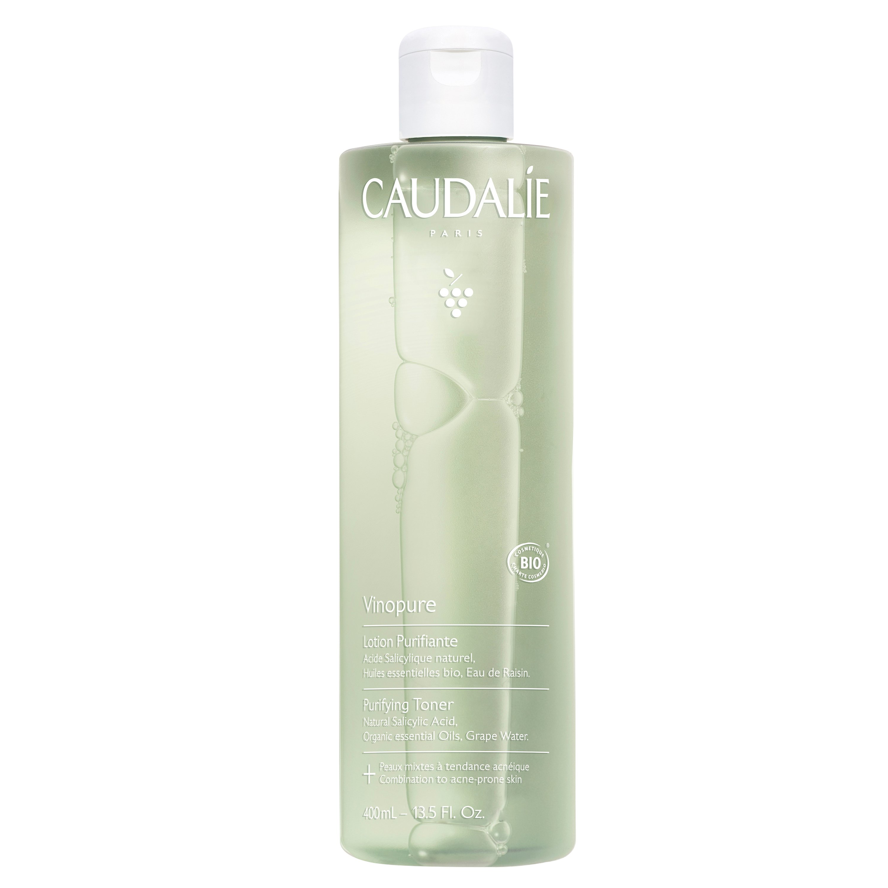 Caudalie Vinopure Clear Skin Purifying Toner Λοσιόν Καθαρισμού Κατά των Ατελειών, Κατάλληλη για Μικτές,Λιπαρές Επιδερμίδες 400ml