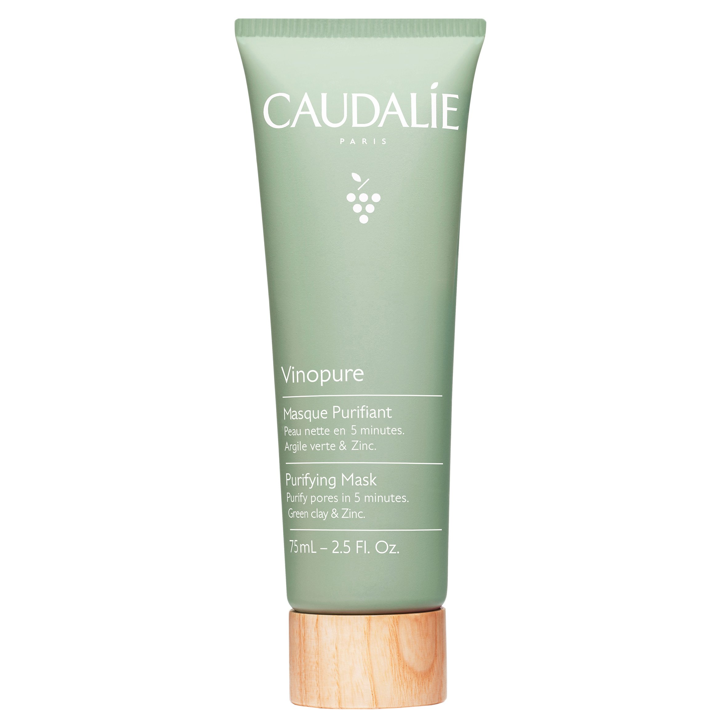Caudalie Vinopure Purifying Mask Εξυγιαντική Μάσκα Καθαρισμού & Κατά των Ατελειών με Πράσινη Άργιλο 75ml