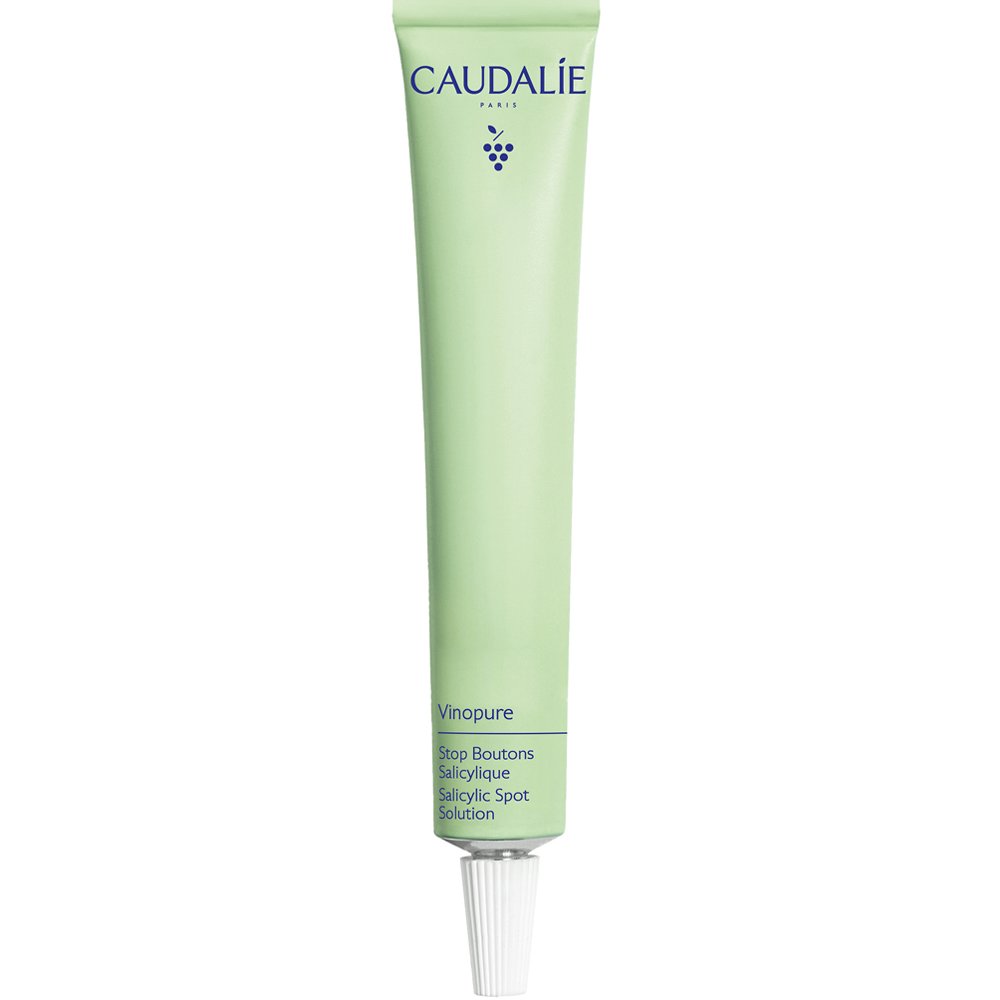 Caudalie Vinopure Salicylic Spot Solution Κρέμα Προσώπου Τοπικής Εφαρμογής με Φυσικό Σαλικυλικό Οξύ, Νιασιναμίδη & Αιθέριο Έλαιο Tea Tree που Καταπολεμά τα Σπυράκια & Μειώνει την Ερυθρότητα για Λιπαρές Επιδερμίδες με Τάση Ακμής 15ml