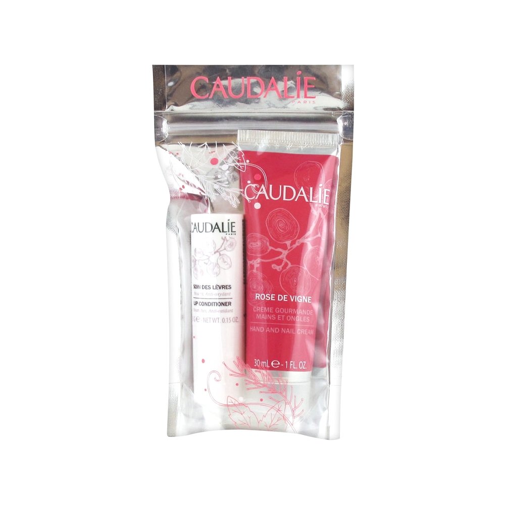 Caudalie Promo Rose De Vigne Hand and Nail Cream Ενυδατική Αρωματική Κρέμα 30ml & Lip Conditioner για τα Ξηρά Χείλια 4,5gr