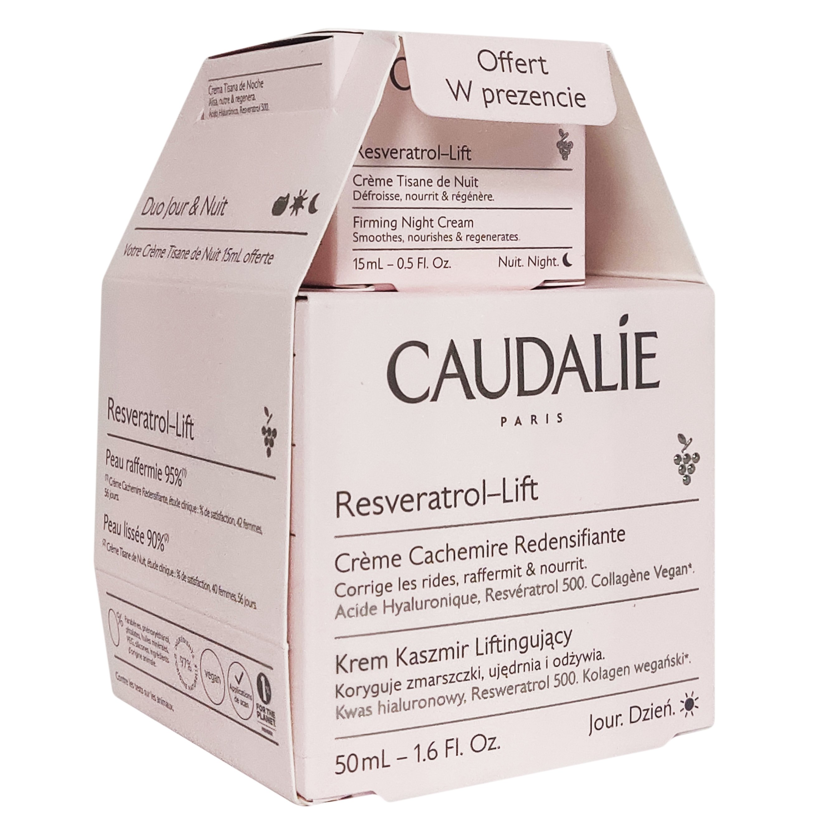 Caudalie Resveratrol Lift Πακέτο Προσφοράς Firming Cashmere Day Cream 50ml & Δώρο Firming Night Cream 15ml