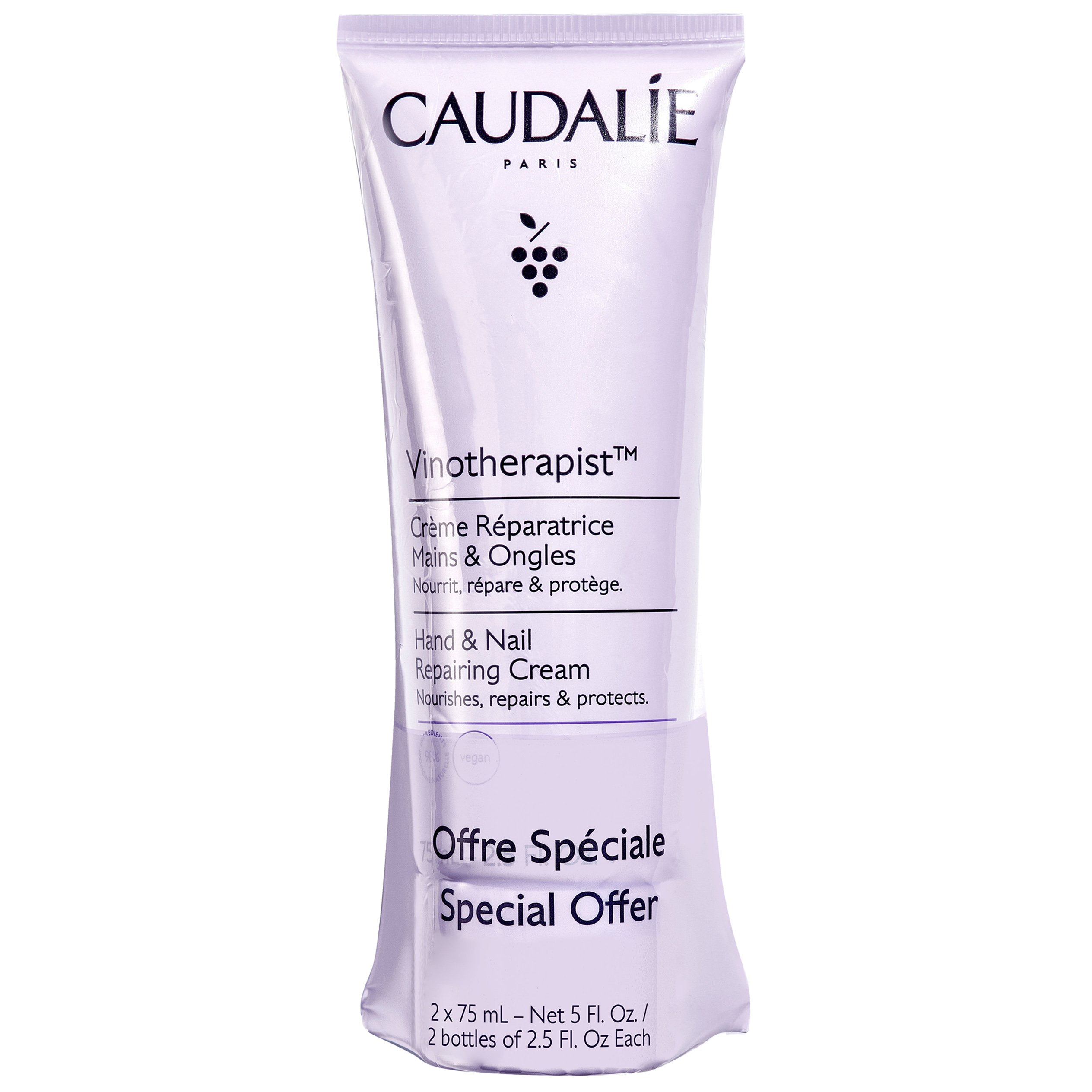 Caudalie Promo Vinotherapist Repairing Hand & Nail Cream Ενυδατική & Επανορθωτική Κρέμα Χεριών & Νυχιών για Ξηρό Δέρμα 2x75ml