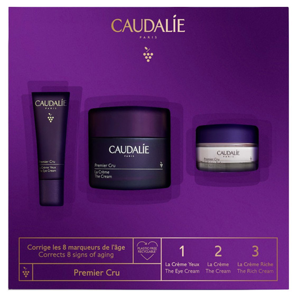 Caudalie Promo Premier Cru Gift Set The Cream Αντιγηραντική, Θρεπτική Κρέμα Προσώπου 50ml & Δώρο The Eye Cream 5ml & The Rich Cream 15ml