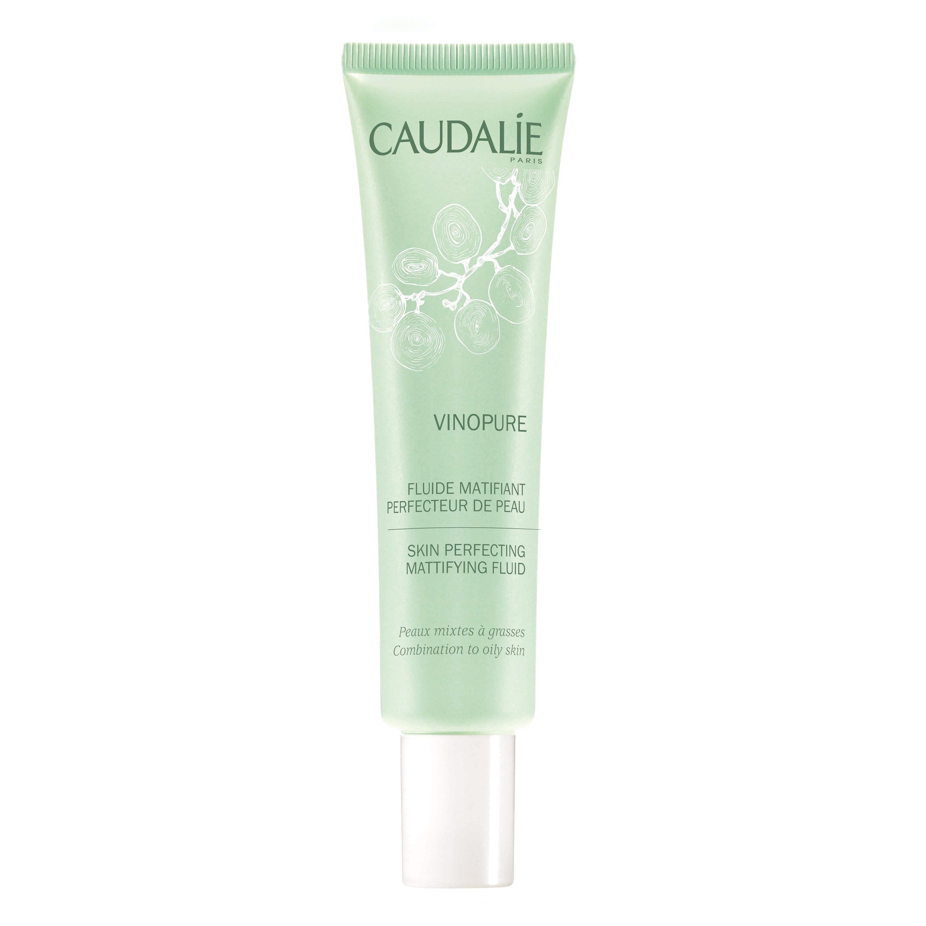 Caudalie Vinopure Skin Perfecting Mattifying Fluid Ενυδατική Κρέμα Κατά της Γυαλάδας & των Ατελειών για Ματ Αποτέλεσμα 40ml