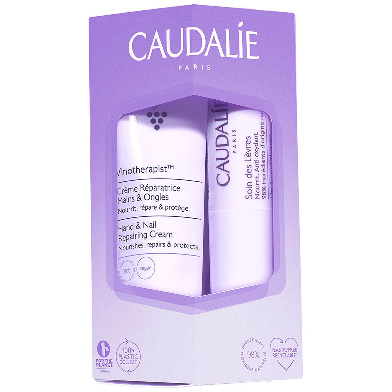 Caudalie Promo Vinotherapist Hand & Nail Repairing Cream Επανορθωτική, Ενυδατική Κρέμα Χεριών & Νυχιών 30ml & Lip Conditioner Ενυδατικό Stick Χειλιών 4.5g