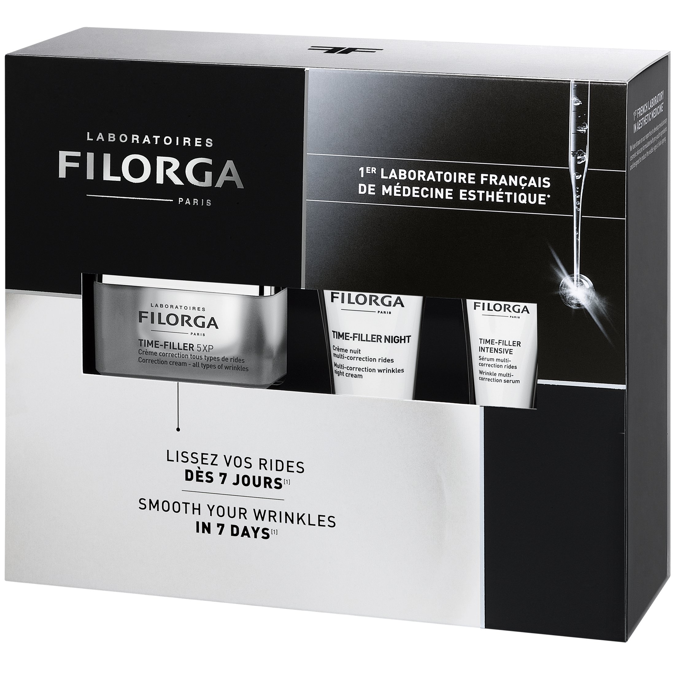 Filorga Πακέτο Προσφοράς Time-Filler 5XP Correction Face & Neck Cream 50ml & Δώρο Night Multi-Correction Face & Neck Cream 15ml, Intensive Wrinkle Multi-Correction Face Serum 7ml