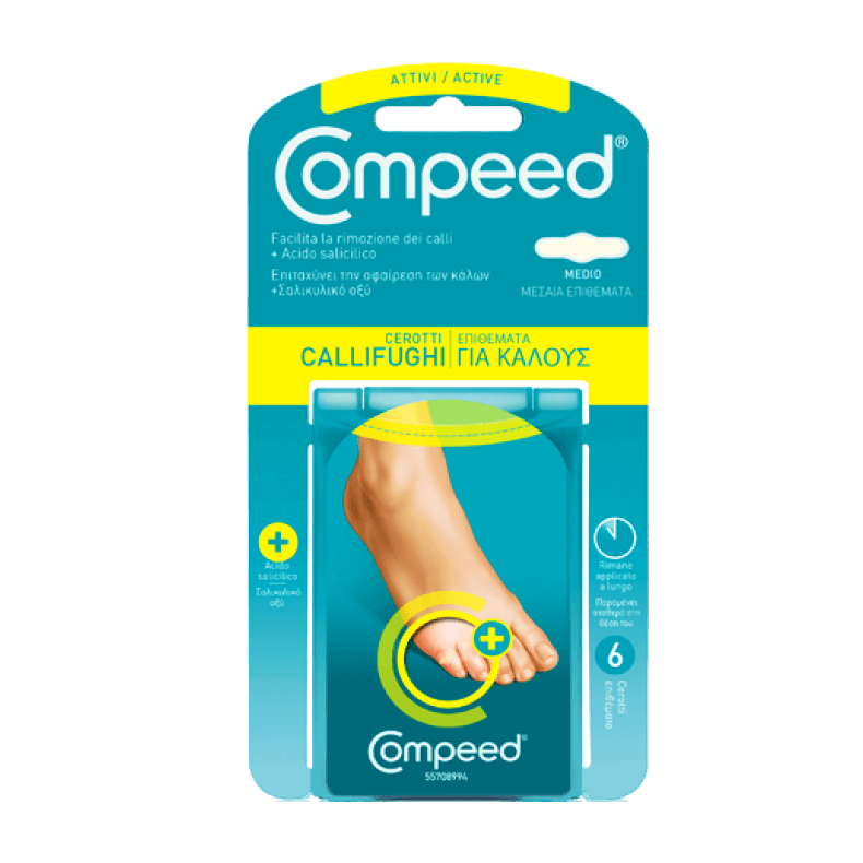Compeed Μεσαία Ενυδατικά Επιθέματα για Κάλους που Προσφέρουν Ενυδάτωση και Απορροφούν τους Κραδασμούς 6τμχ