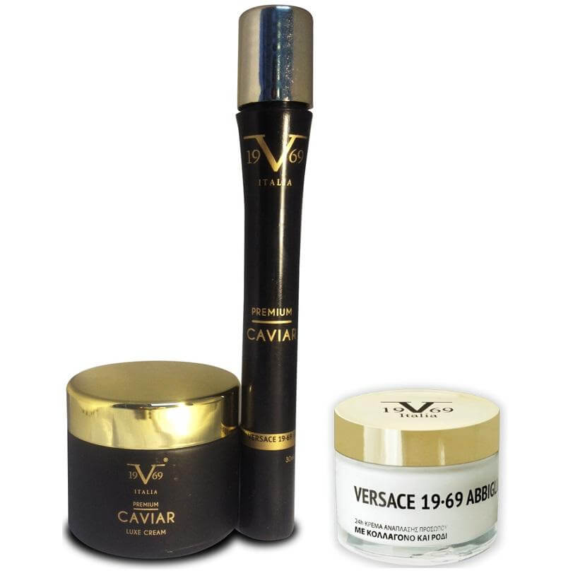 Versace Promo Pack Luxe Συσφικτική & Αντιγηραντική Κρέμα Προσώπου 50ml & Premium Caviar Serum 30ml & Cream with Collagen 50ml