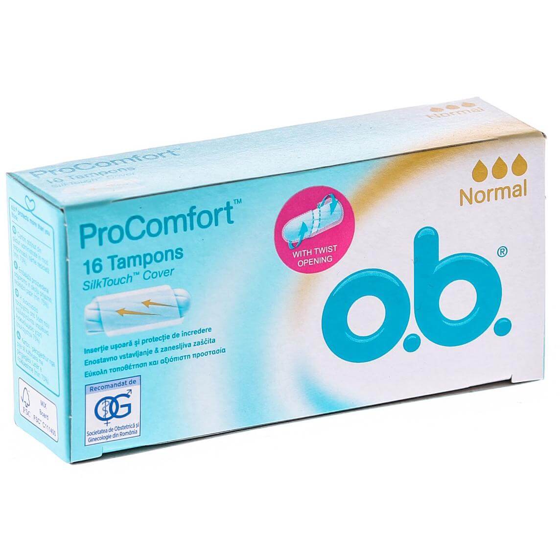 O.b. ProComfort Normal Ταμπόν για Ημέρες με Μικρή Έως Μέτρια Ροή 16 Τεμάχια