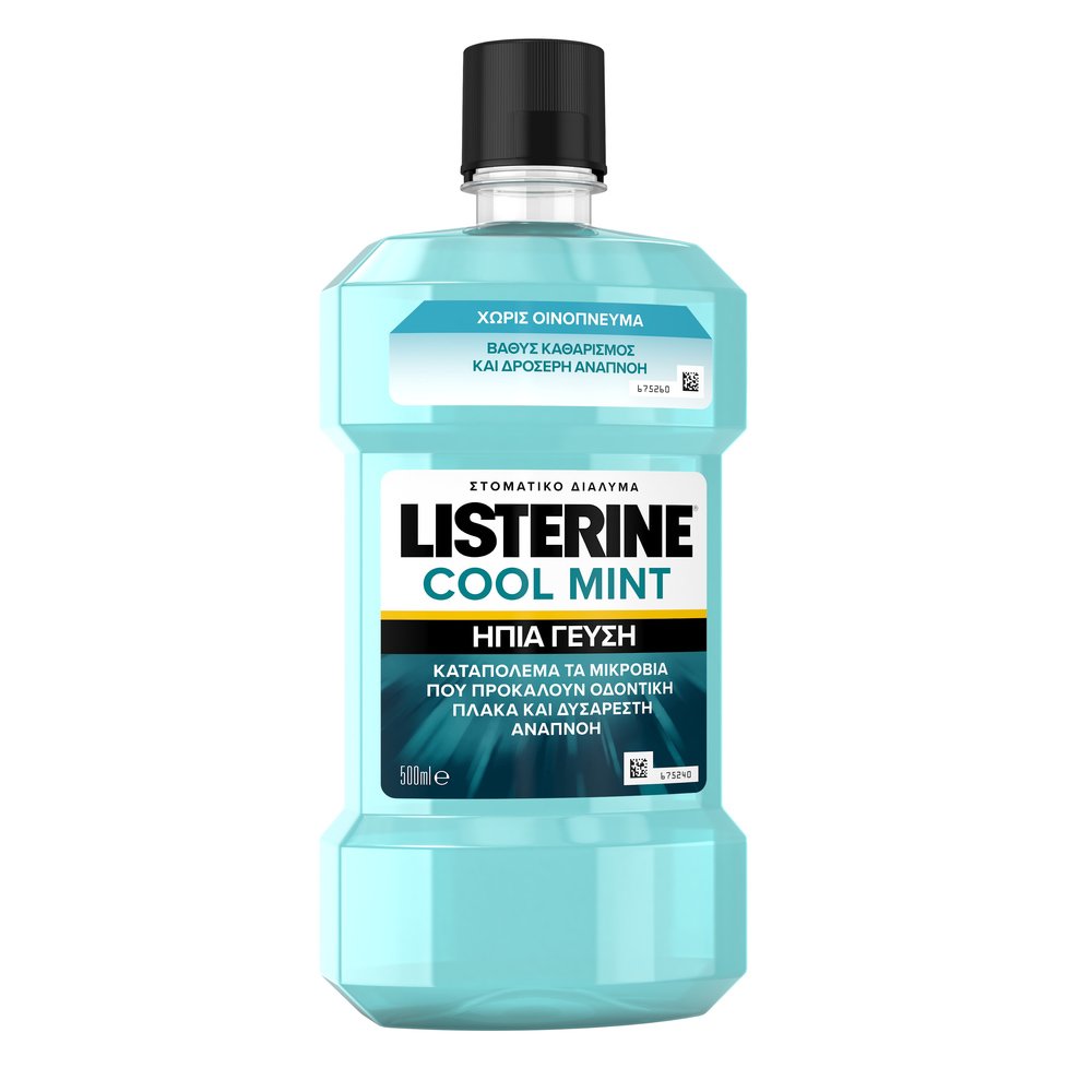 Listerine Cool Mint Στοματικό Διάλυμα Κατά των Μικροβίων 500ml