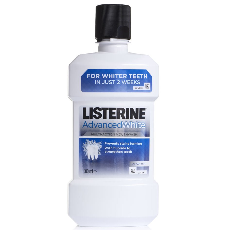 Listerine Advanced White Στοματικό Διάλυμα Πολλαπλής Λειτουργίας για πιο Λευκά Δόντια 500ml