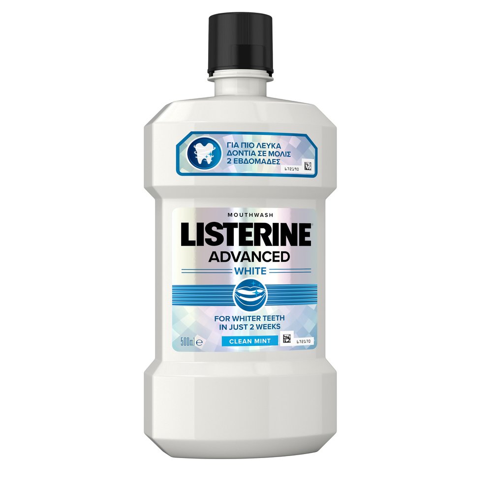 Listerine Advanced White Στοματικό Διάλυμα Πολλαπλής Προστασίας για πιο Λευκά Δόντια 500ml