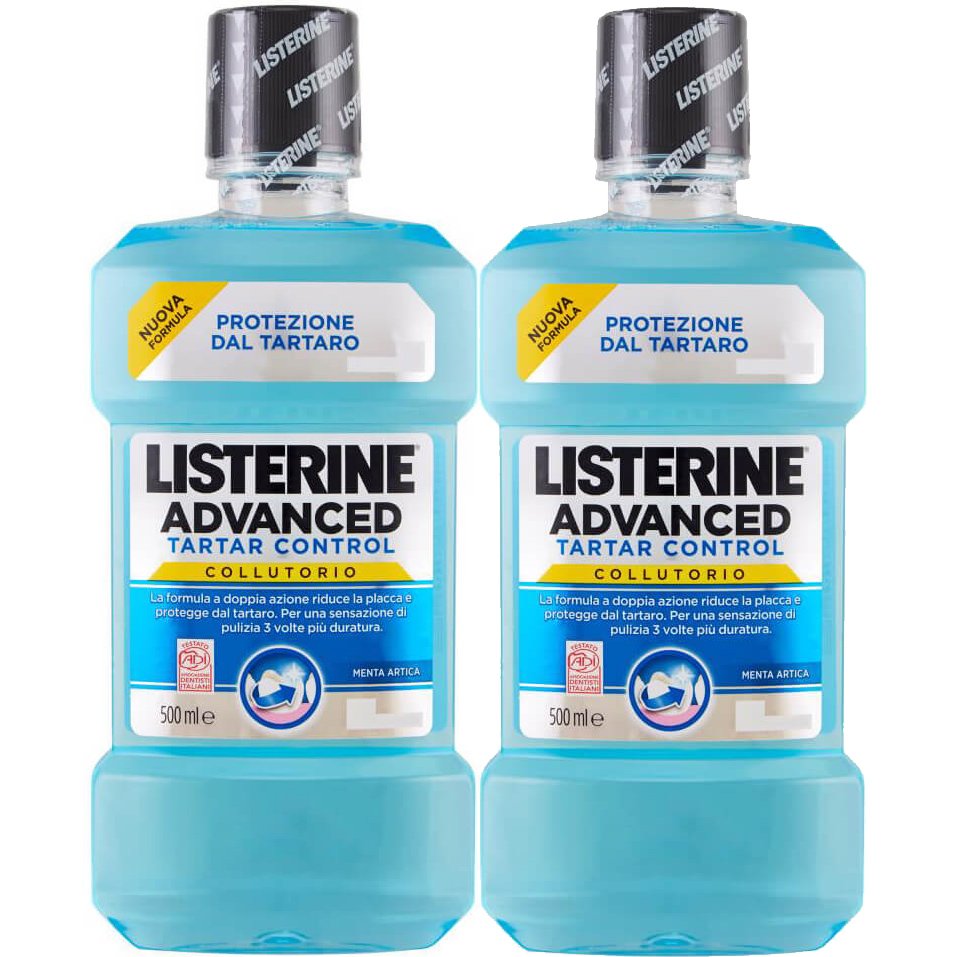 Listerine Πακέτο Προσφοράς Advanced Tartar Control Στοματικό Διάλυμα για Πρόληψη και Καταπολέμηση της Πλάκας 2 x 500ml 1+1 Δώρο