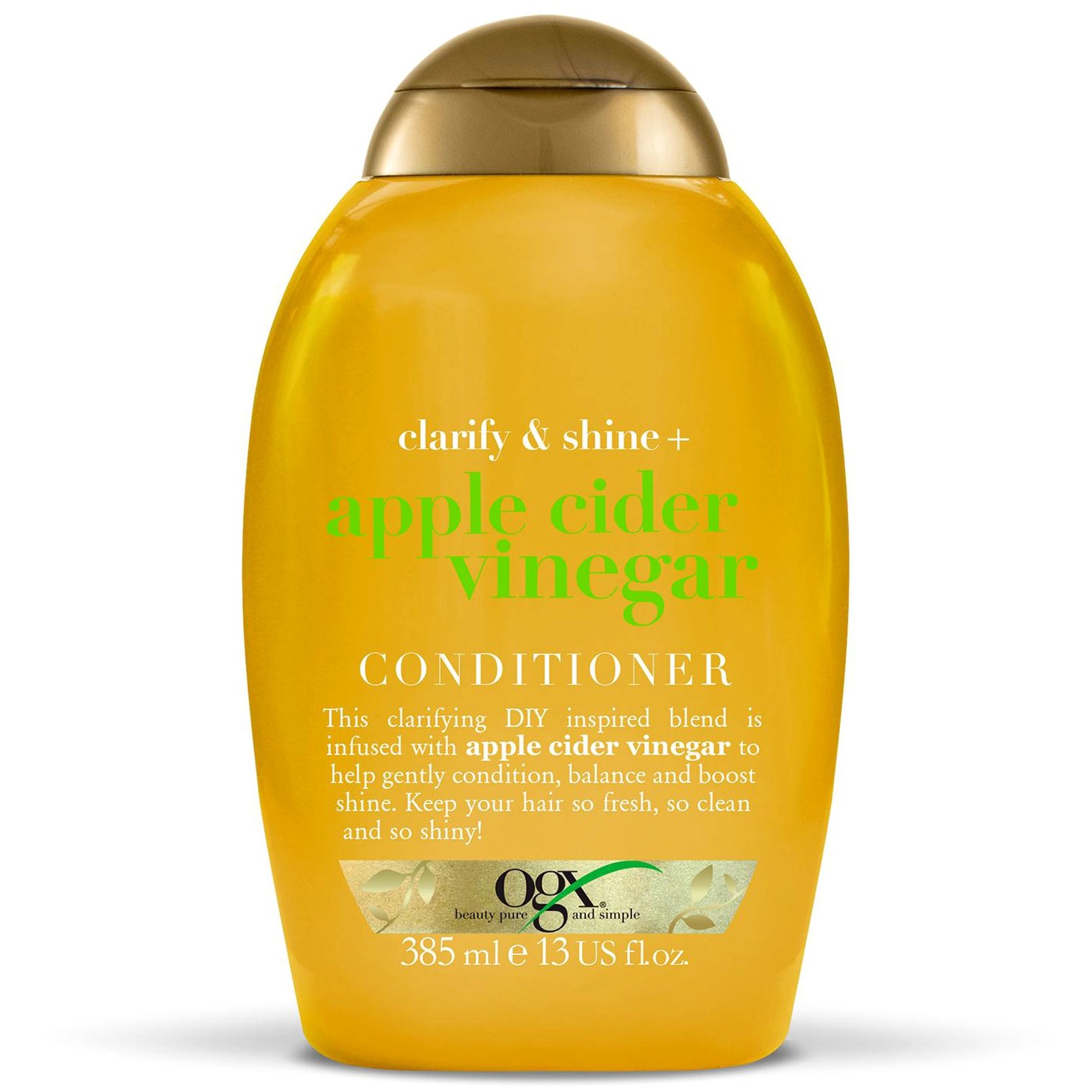 OGX Apple Cider Vinegar Clarify & Shine Conditioner Μαλακτική Κρέμα Μαλλιών για Βαθύ Καθαρισμό, Λάμψη & Μείωση της Λιπαρότητας 385ml