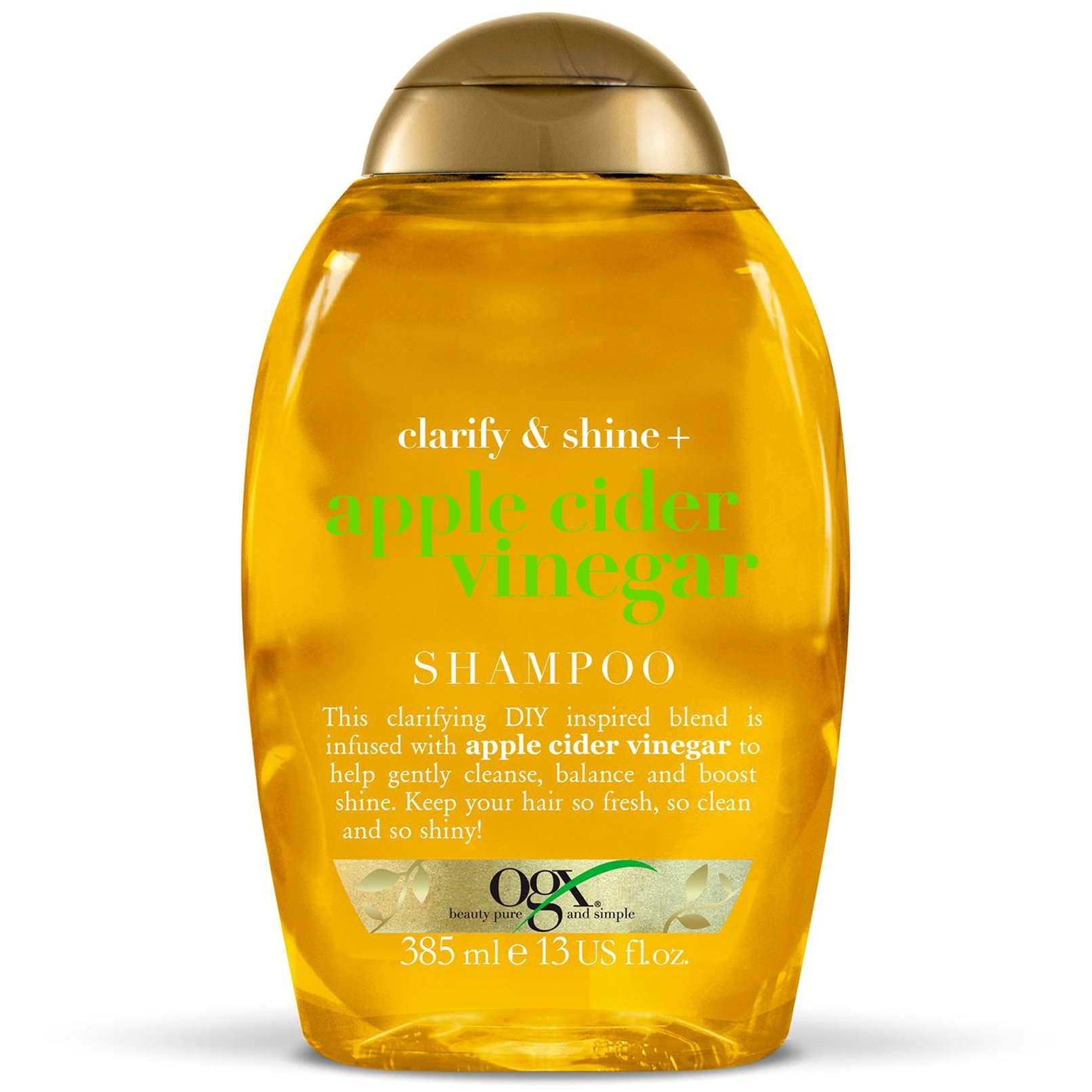 OGX Apple Cider Vinegar Clarify & Shine Shampoo Σαμπουάν Μαλλιών για Βαθύ Καθαρισμό, Λάμψη & Μείωση της Λιπαρότητας 385ml