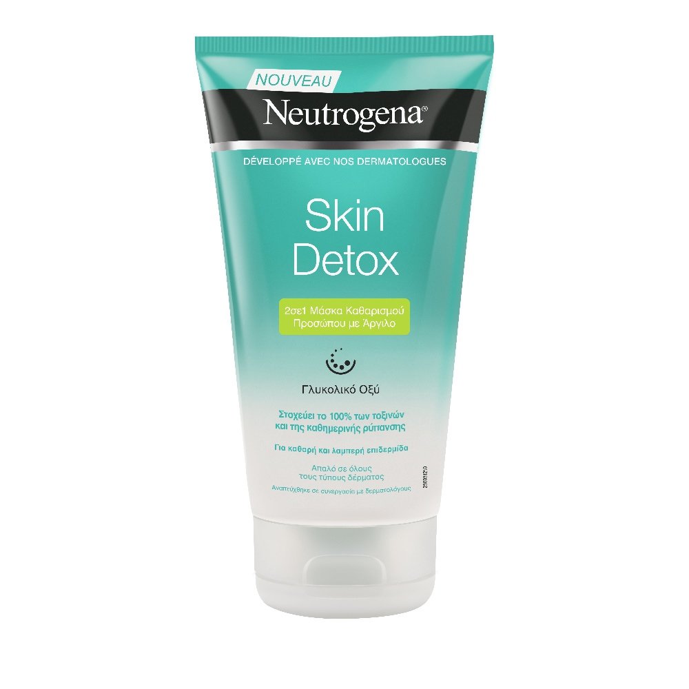 Neutrogena Skin Detox 2σε1 Μάσκα Καθαρισμού Προσώπου με Άργιλο 150ml