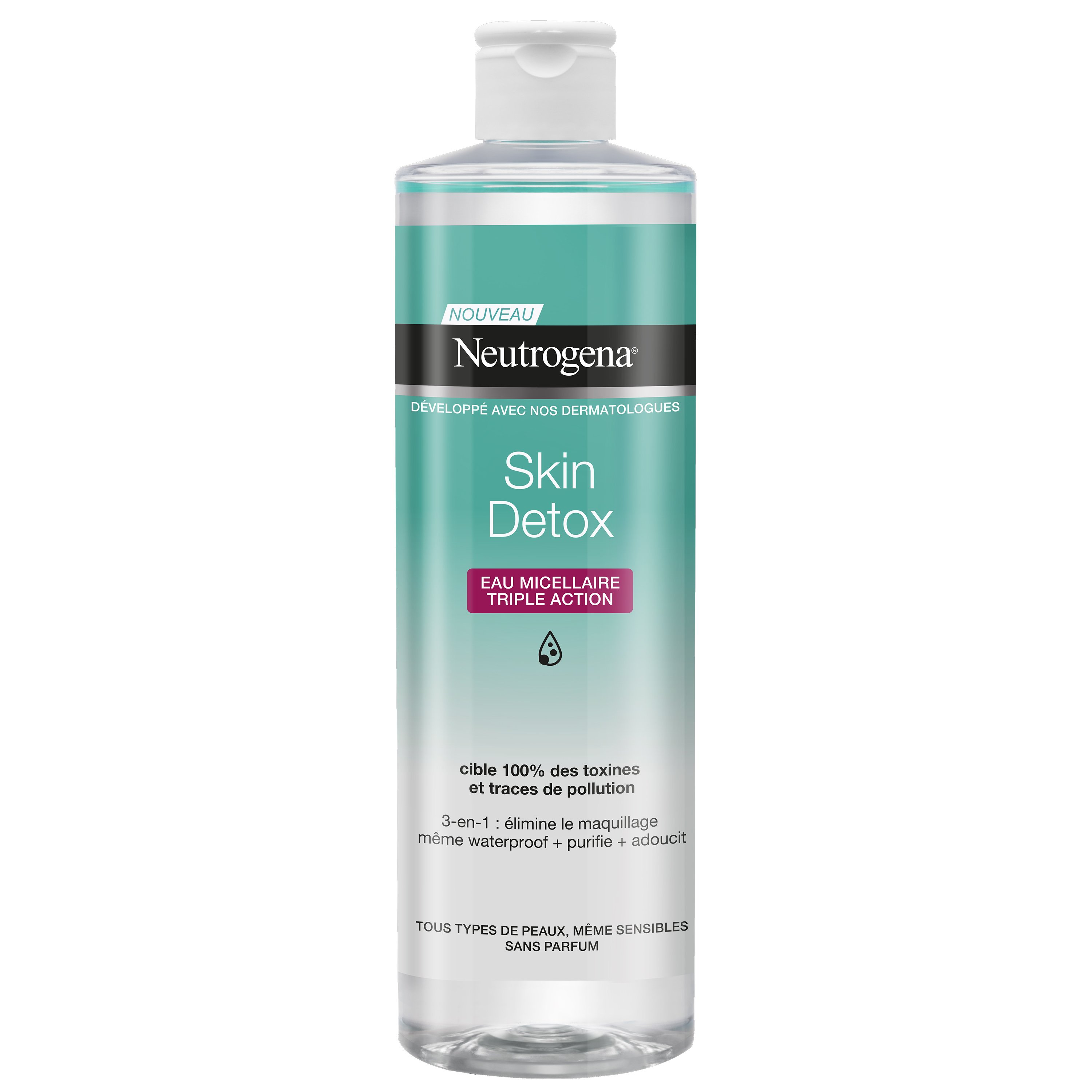 Neutrogena Skin Detox Eau Micellar Triple Action Water Απαλό Νερό Καθαρισμού Προσώπου 400ml