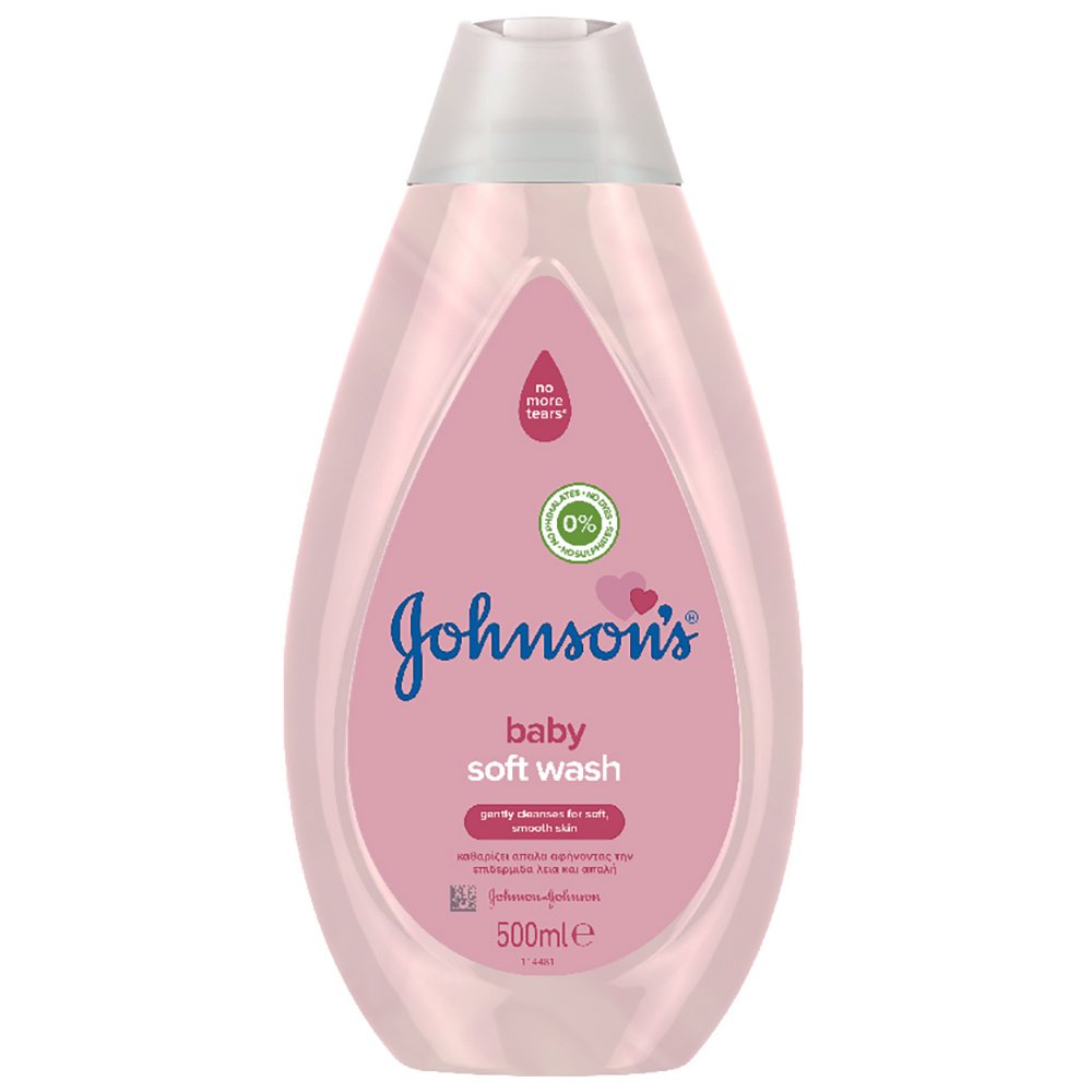 Johnson’s Baby Soft Wash Βρεφικό Αφρόλουτρο που Καθαρίζει & Ενυδατώνει την Ευαίσθητη Επιδερμίδα του Μωρού 500ml