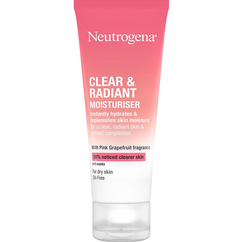 Neutrogena Clear & Radiant Moisturiser Face Cream with Pink Grapefruit Ενυδατική Κρέμα Προσώπου Ελαφριάς Υφής για πιο Καθαρή & Λαμπερή Επιδερμίδα με Άρωμα Ροζ Γκρέιπφρουτ 50ml