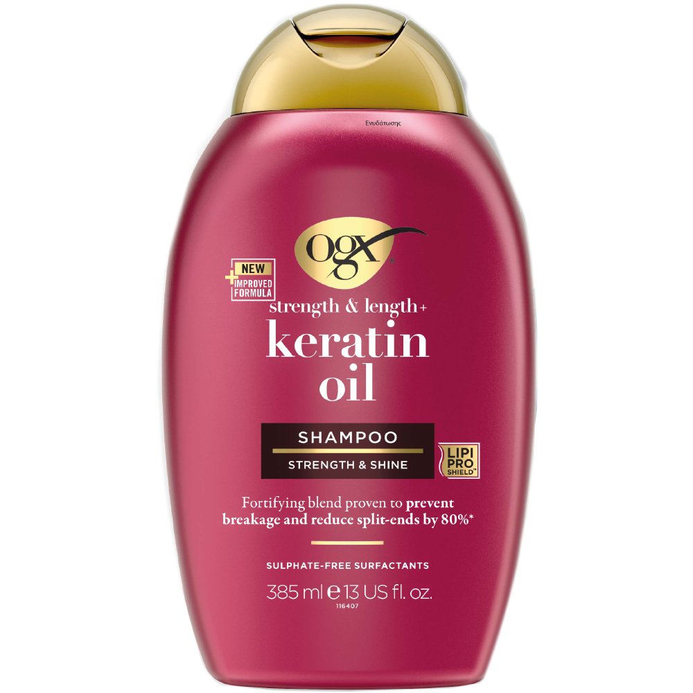 OGX Keratin Oil Anti Breakage Strength & Length Shampoo Σαμπουάν Ενδυνάμωσης με Κερατίνη & Έλαιο Argan Κατά του Σπασίματος της Τρίχας 385ml