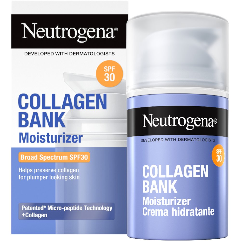Neutrogena Collagen Bank Spf30 Moisturizer Cream Ενυδατική Κρέμα Προσώπου Υψηλής Προστασίας με Κολλαγόνο & Πεπτίδια για Φρέσκια & Σφριγηλή Επιδερμίδα 50ml