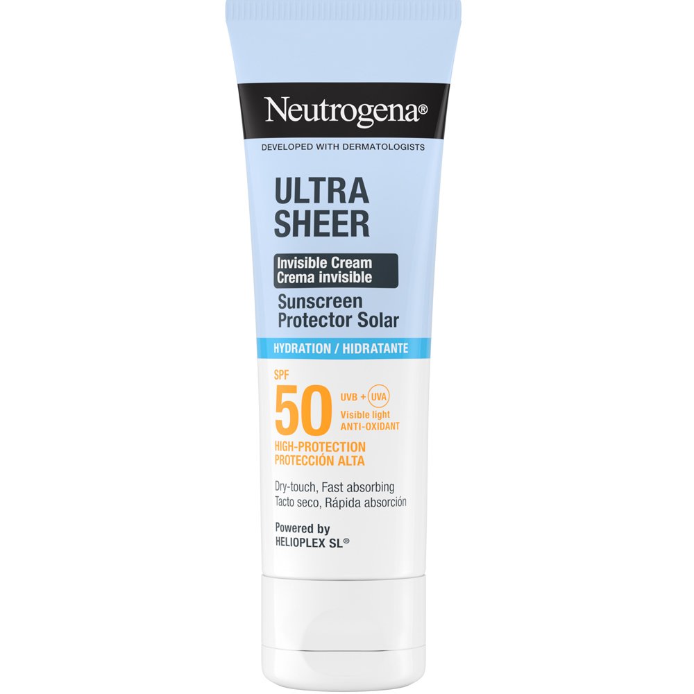Neutrogena Ultra Sheer Hydration Sunscreen Invisible Spf50 Cream Αντηλιακή Κρέμα Προσώπου Υψηλής Προστασίας για Ξηρή Επιδερμίδα & 24ωρη Ενυδάτωση 50ml