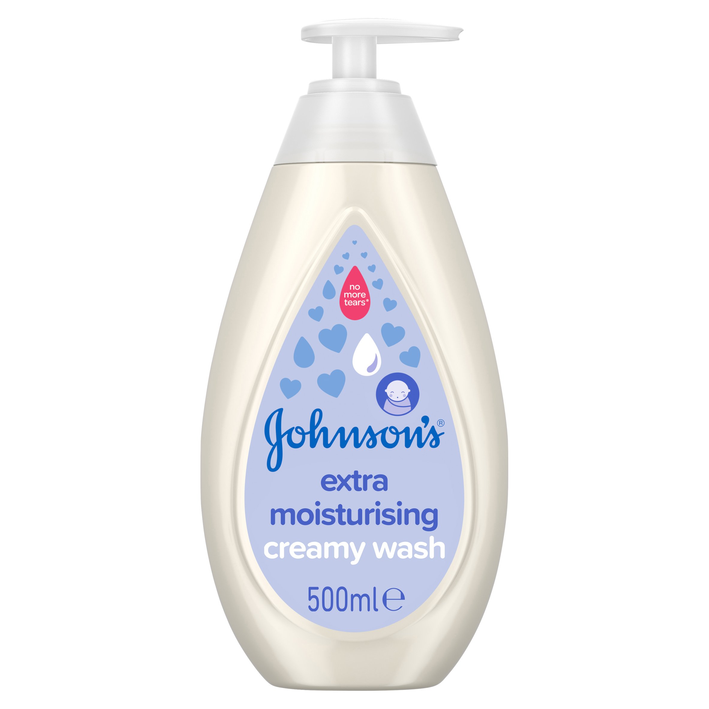 Johnson’s Newborn Extra Moisturising Creamy Wash Βρεφικό Αφρόλουτρο & Σαμπουάν με Κρεμώδη Σύνθεση 500ml