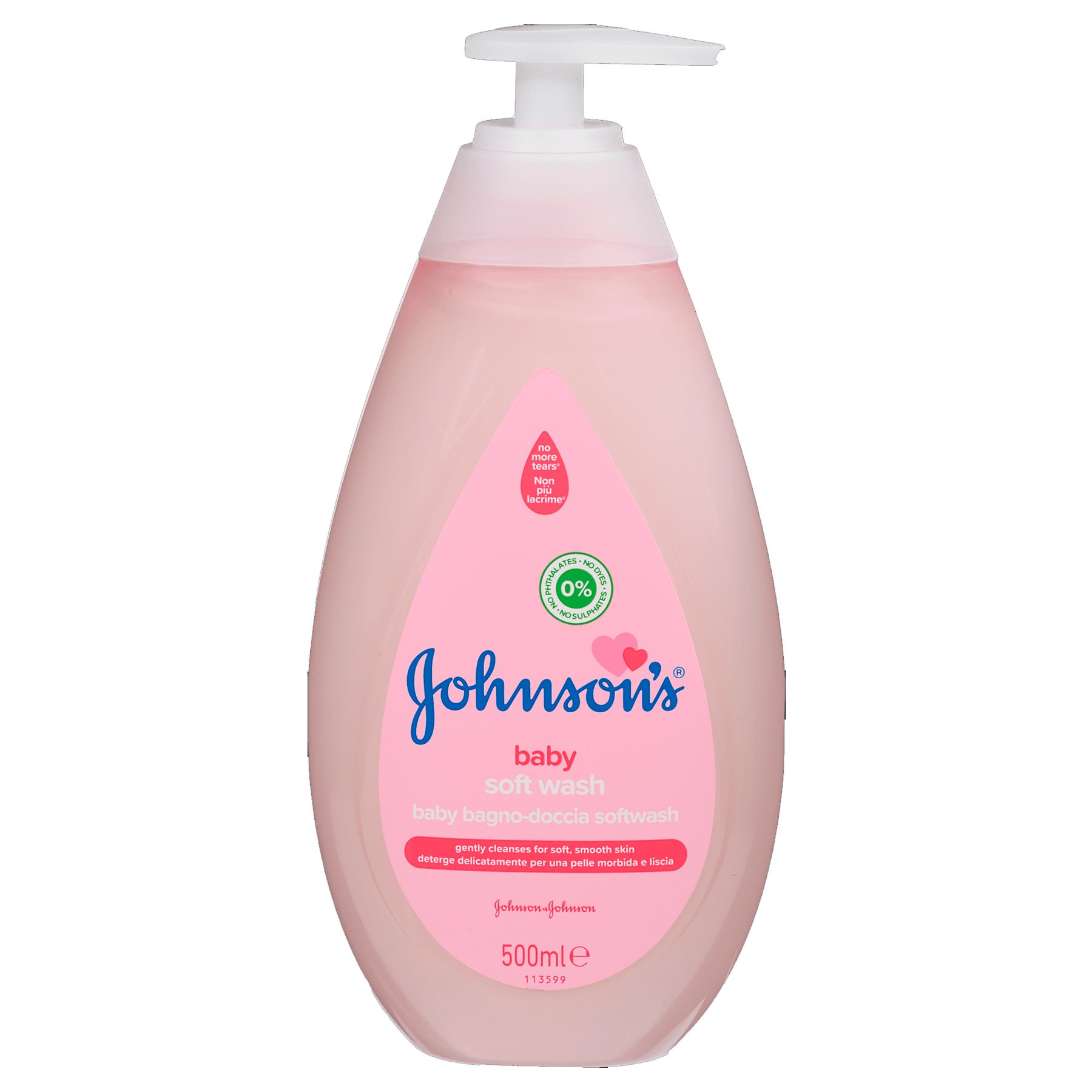 Johnson’s Baby Soft Wash Αφρόλουτρο που Καθαρίζει Απαλά την Ευαίσθητη Επιδερμίδα του Μωρού και την Αφήνει Ενυδατωμένη 500ml
