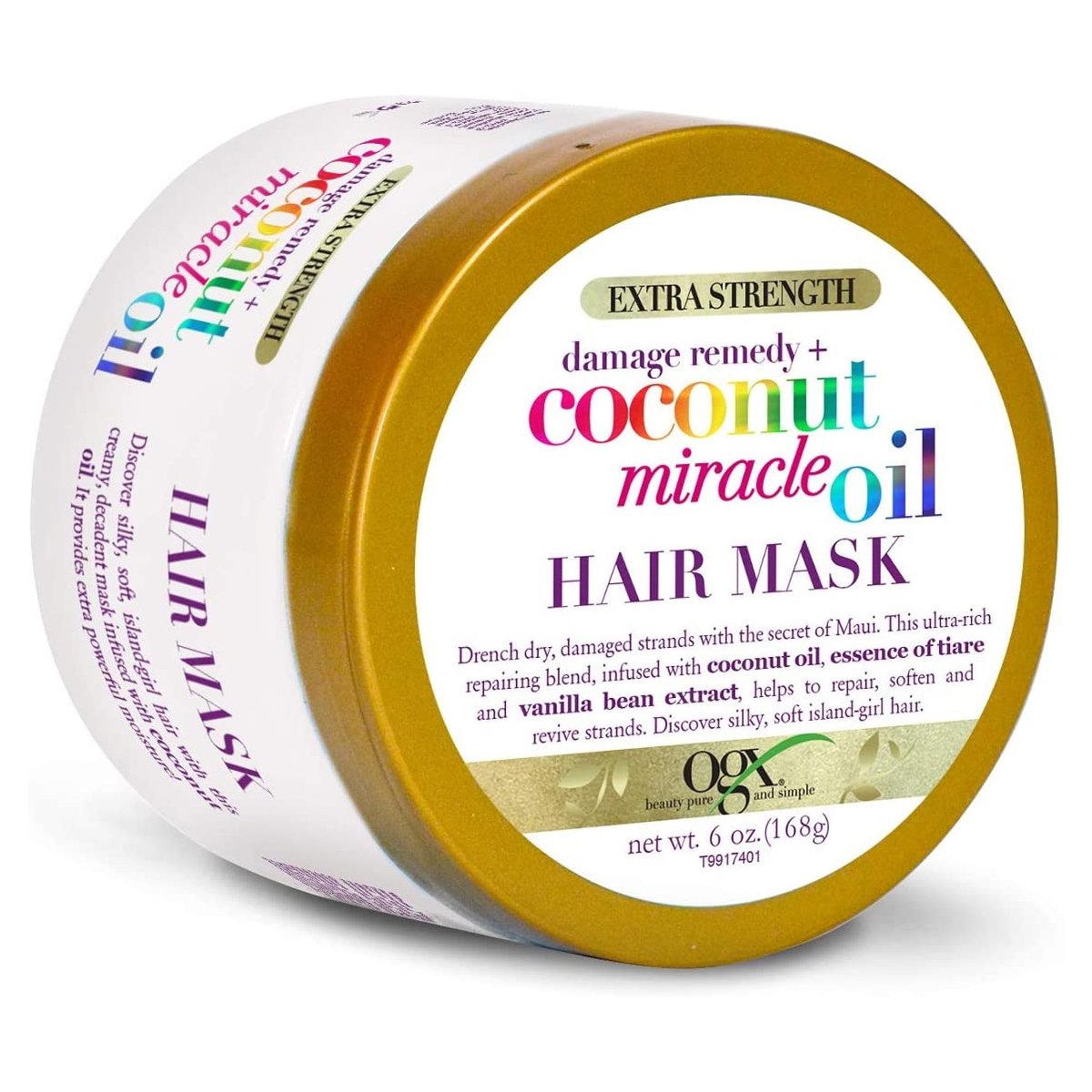 OGX Coconut Miracle Oil Hair Mask Υπερθρεπτική Μάσκα Μαλλιών Αποκατάστασης της Δομής της Τρίχας 168gr