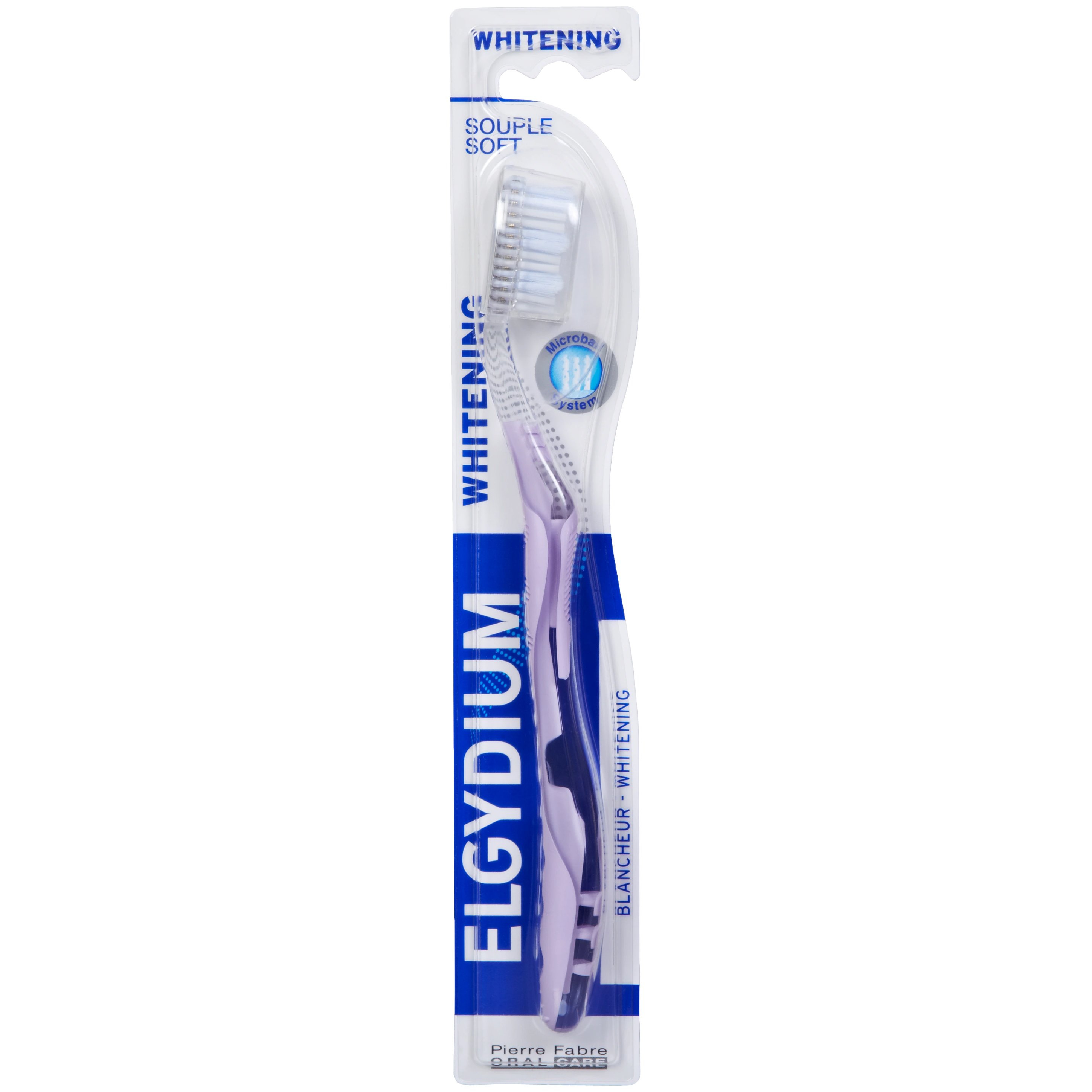 Elgydium Whitening Soft Toothbrush Μαλακή Οδοντόβουρτσα για πιο Λευκά Δόντια 1 Τεμάχιο – Μωβ