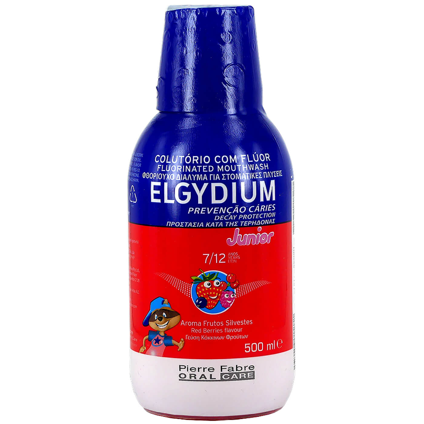 Elgydium Junior Maouthwash 7/12 Ετών, Στοματικό Διάλυμα για Παιδιά με Γεύση Κόκκινων Φρούτων 500ml