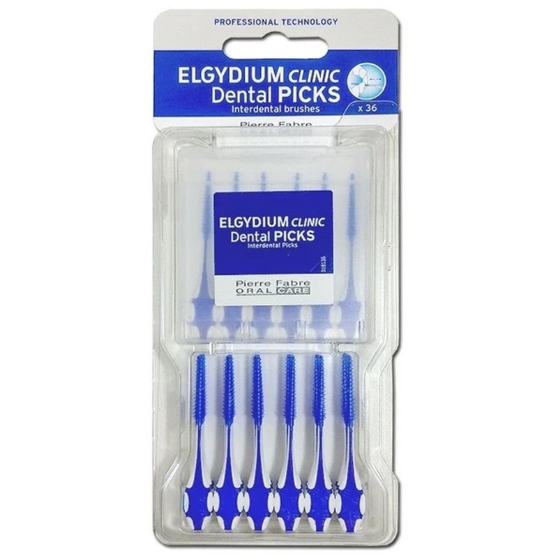 Elgydium Clinic Dental Picks Interdental Brushes Οδοντιατρικές Μεσοδόντιες Οδοντογλυφίδες με Μαλακές & Εύκαμπτες Ίνες 36 Τεμάχια
