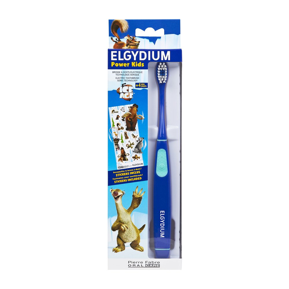 Elgydium Power Kids Ice Age Ηλεκτρική Οδοντόβουρτσα για Παιδιά από 4 Ετών Χρώμα Μπλε