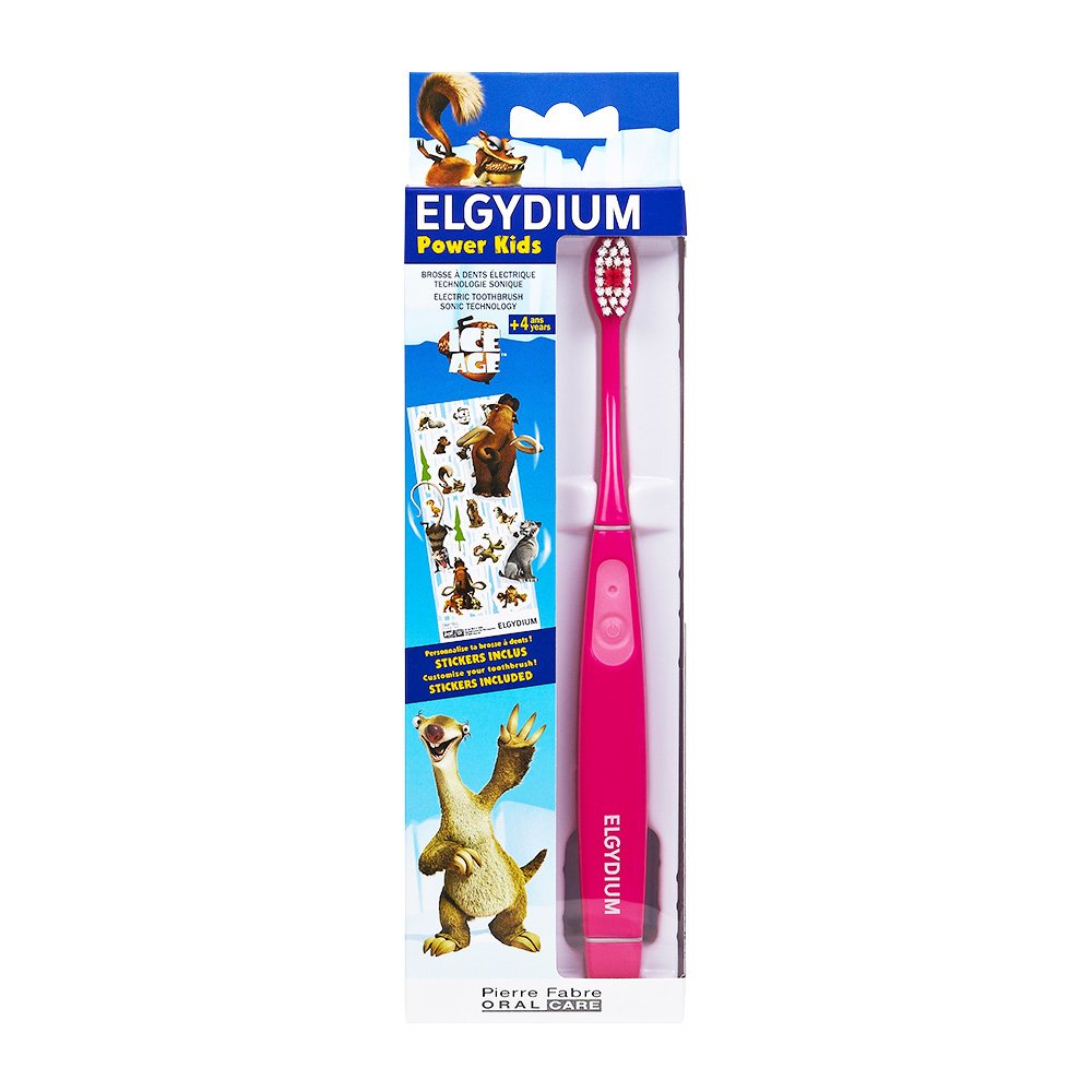 Elgydium Power Kids Ice Age Ηλεκτρική Οδοντόβουρτσα για Παιδιά από 4 Ετών Χρώμα Ροζ