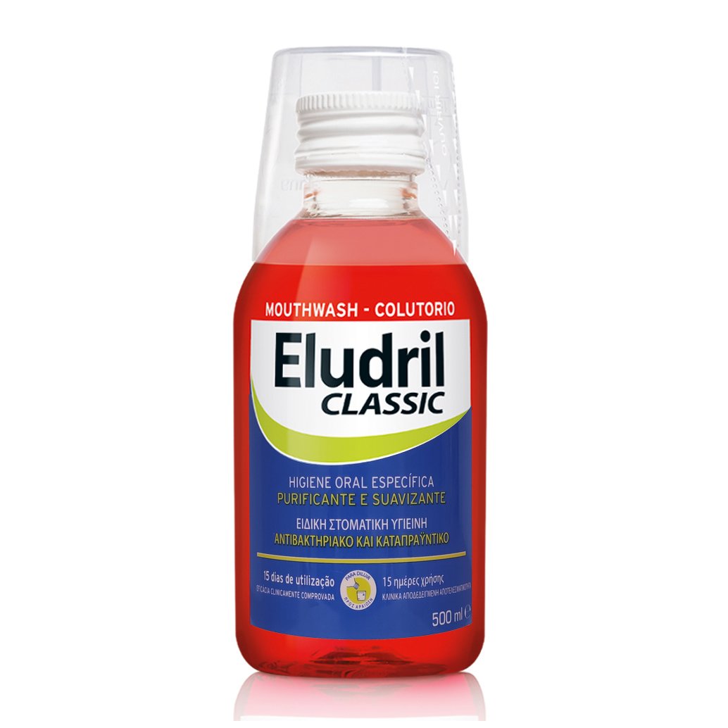 Eludril Classic Υγρό Διάλυμα για Στοματικές Πλύσεις, Εξυγιαντικό, Καταπραϋντικό 500ml