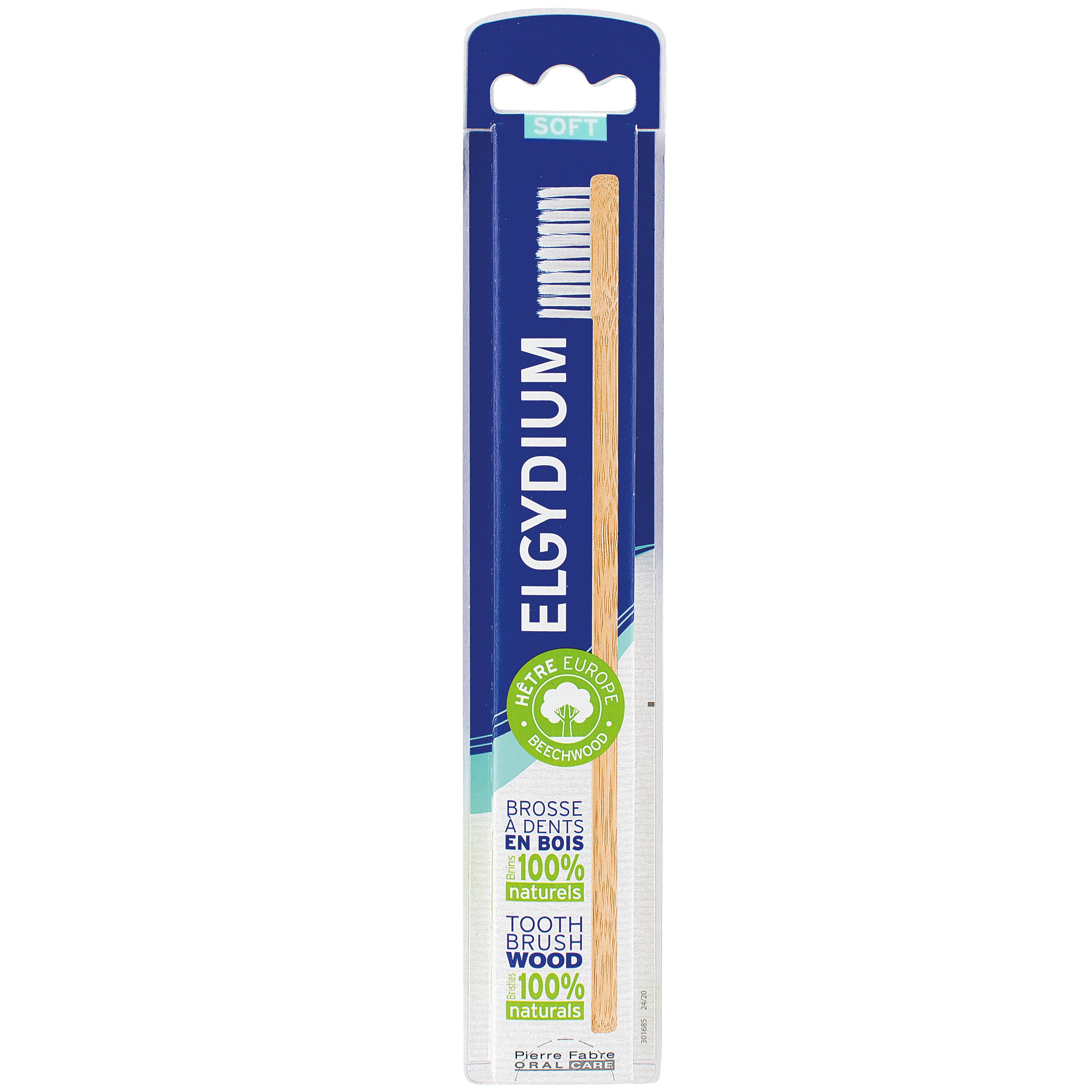 Elgydium Tooth Brush Wood 100% Naturals Bristles Soft Ξύλινη Οικολογική Οδοντόβουρτσα 1 Τεμάχιο