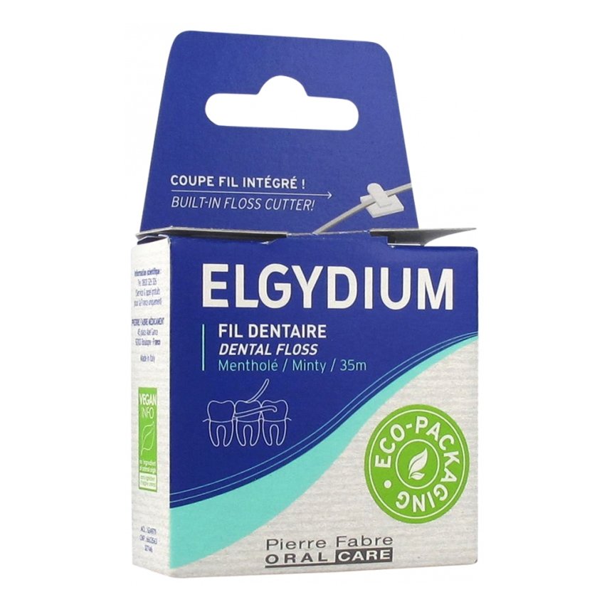 Elgydium Eco Friendly Dental Floss Οδοντικό Νήμα Κηρωμένο σε Ανακυκλώσιμη Συσκευασία & Άρωμα Μέντας 35m