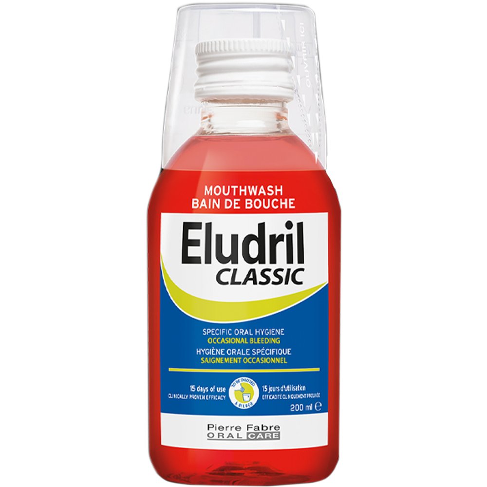 Eludril Specific Oral Hygiene Occasional Bleeding Mouthwash Στοματικό Διάλυμα για Περιστασιακή Αιμορραγία & Ερεθισμένα Ούλα με Χλωρεξιδίνη 0,10% Κατάλληλο για Ενήλικες & Παιδιά Άνω των 6 Ετών 200ml