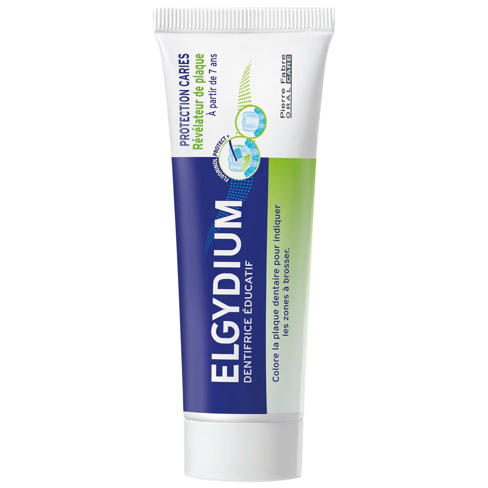 Pierre Fabre Oral Care Elgydium Educational Toothpaste Εκπαιδευτική Οδοντόκρεμα για Παιδιά Άνω των 7 Ετών που Χρωματίζει τις Περιοχές που Πρέπει να Βουρτσιστούν με Γεύση Μήλο 50ml
