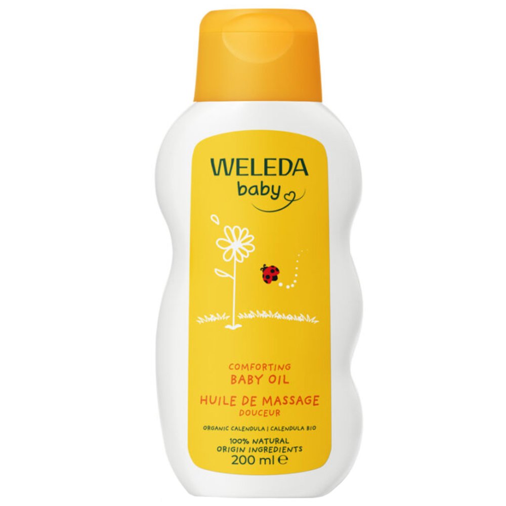 Weleda Baby Calendula Comforting Baby Oil Ήπιο Βρεφικό Λάδι Σώματος για Εντριβές & Μασάζ  με Απαλά Έλαια που Φροντίζουν το Βρεφικό Δέρμα 200ml