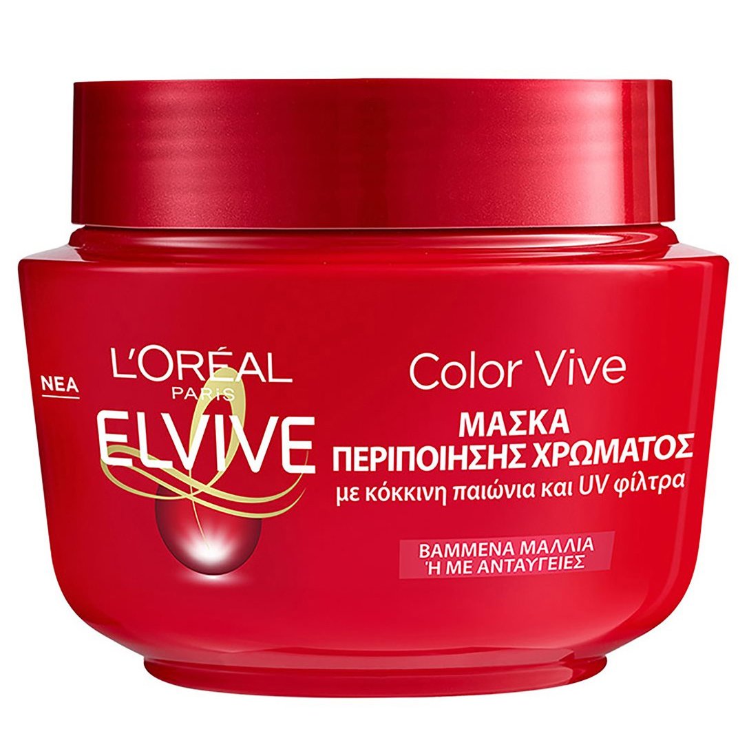 L'Oreal Paris Elvive Color Vive Mask Μάσκα Περιποίησης Βαμμένων Μαλλιών με Κόκκινη Παιώνια 300ml