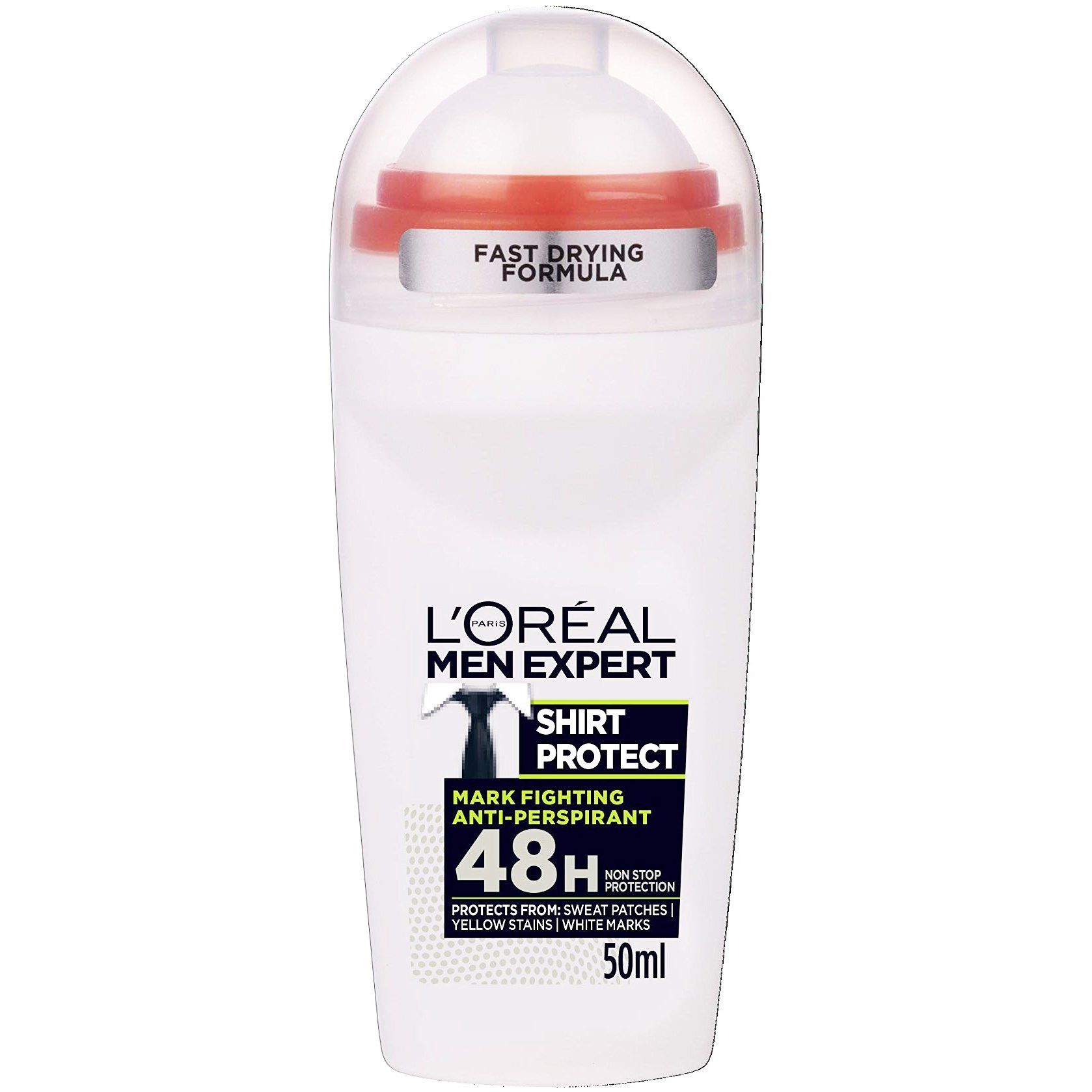 L’oreal Paris Men Expert Shirt Protect Roll-On Ανδρικό Αποσμητικό 48ωρης Προστασίας Ενάντια στα Λευκά, Κίτρινα Σημάδια 50ml